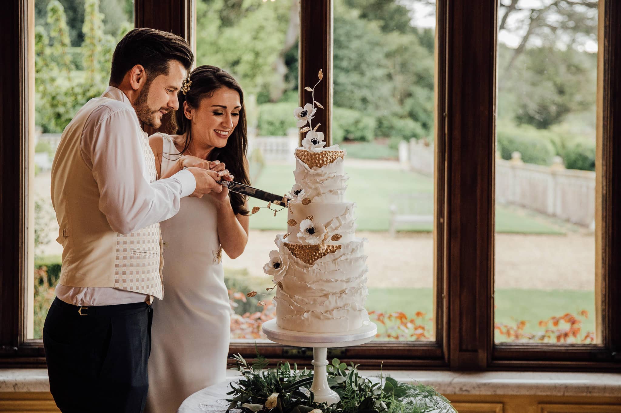 cutting the cake