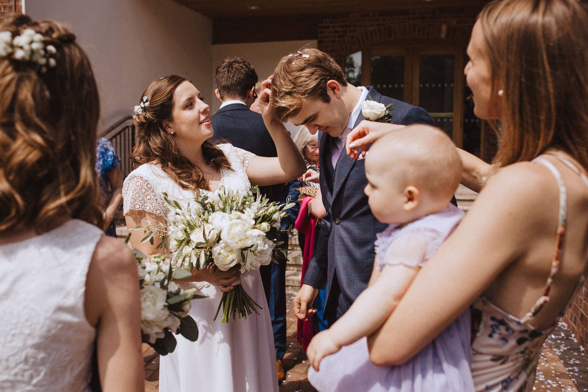 confetti in the hair