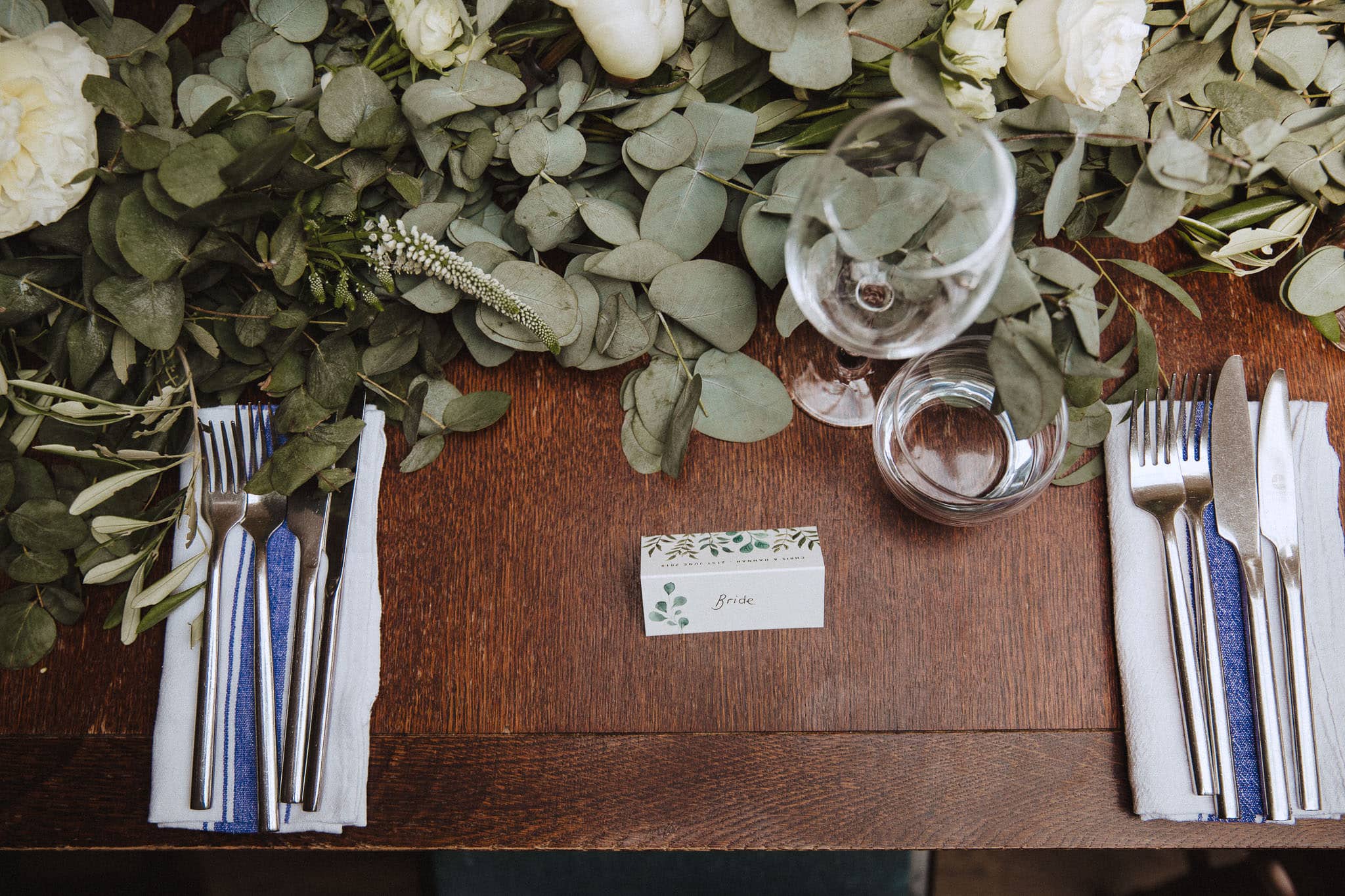 eucalyptus wedding table decor