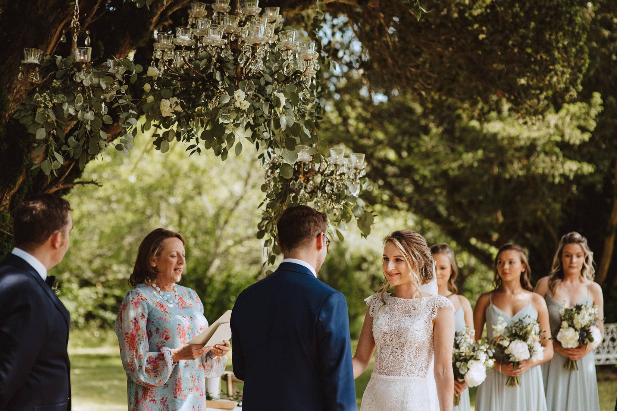 outdoor ceremony at French destination wedding