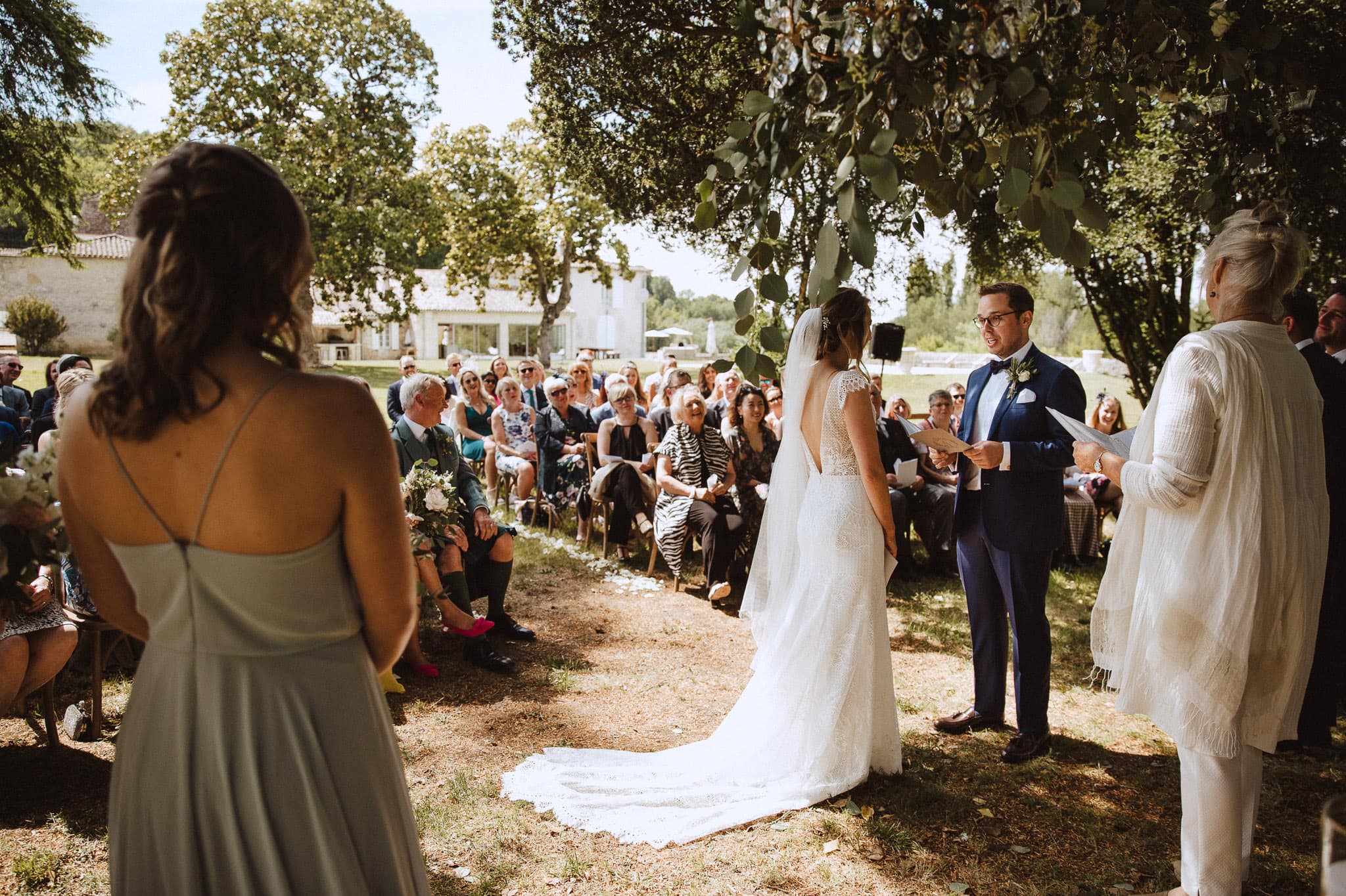 outdoor ceremony at Chateau in France