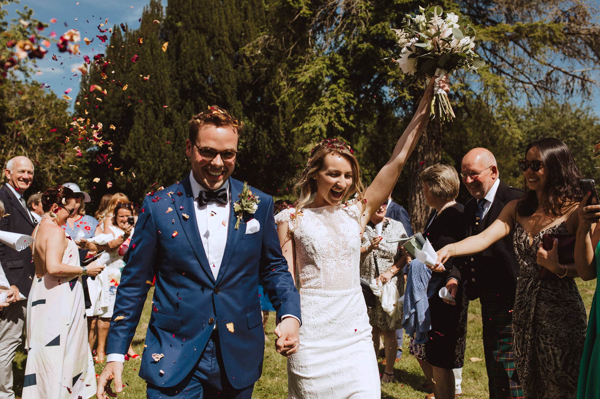 happy bride photographed by destination wedding photographer France