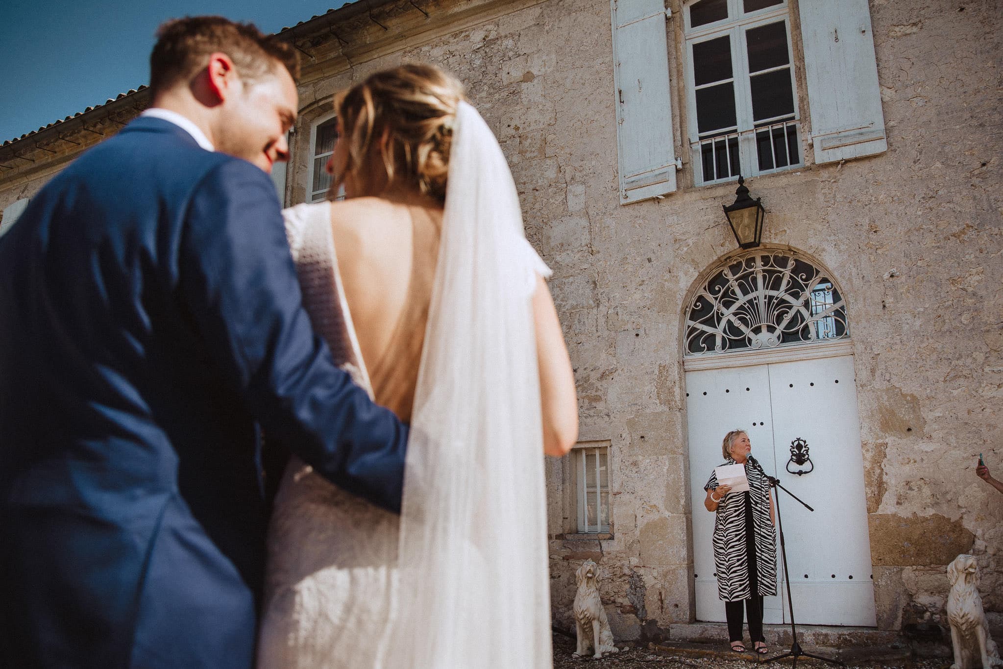 speeches outdoors at Chateau wedding