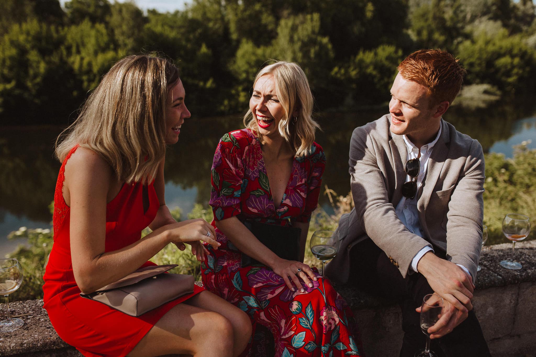 guests having fun at Chateau wedding