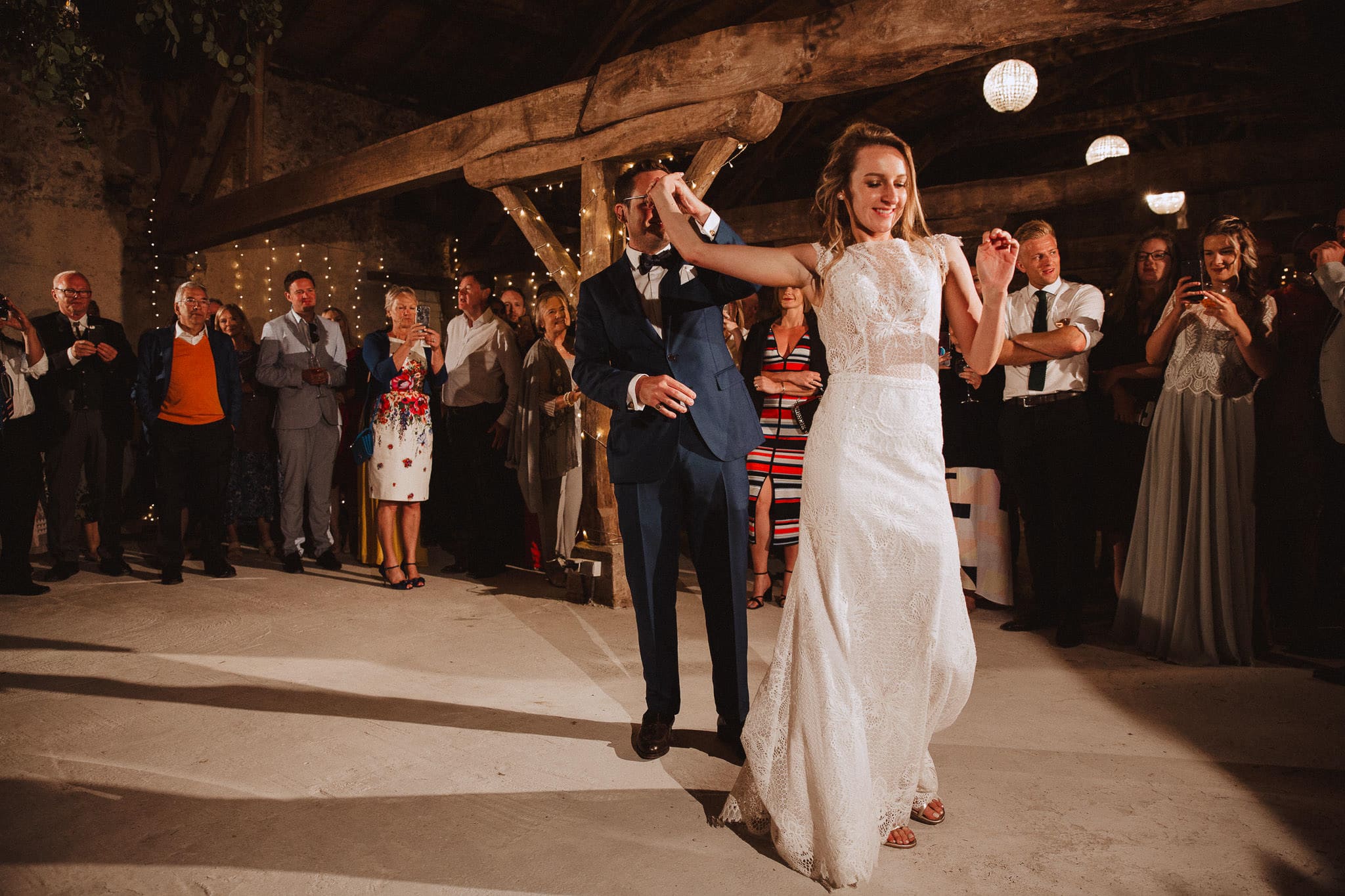 first dance in the barn at Chateau Tourbeille wedding