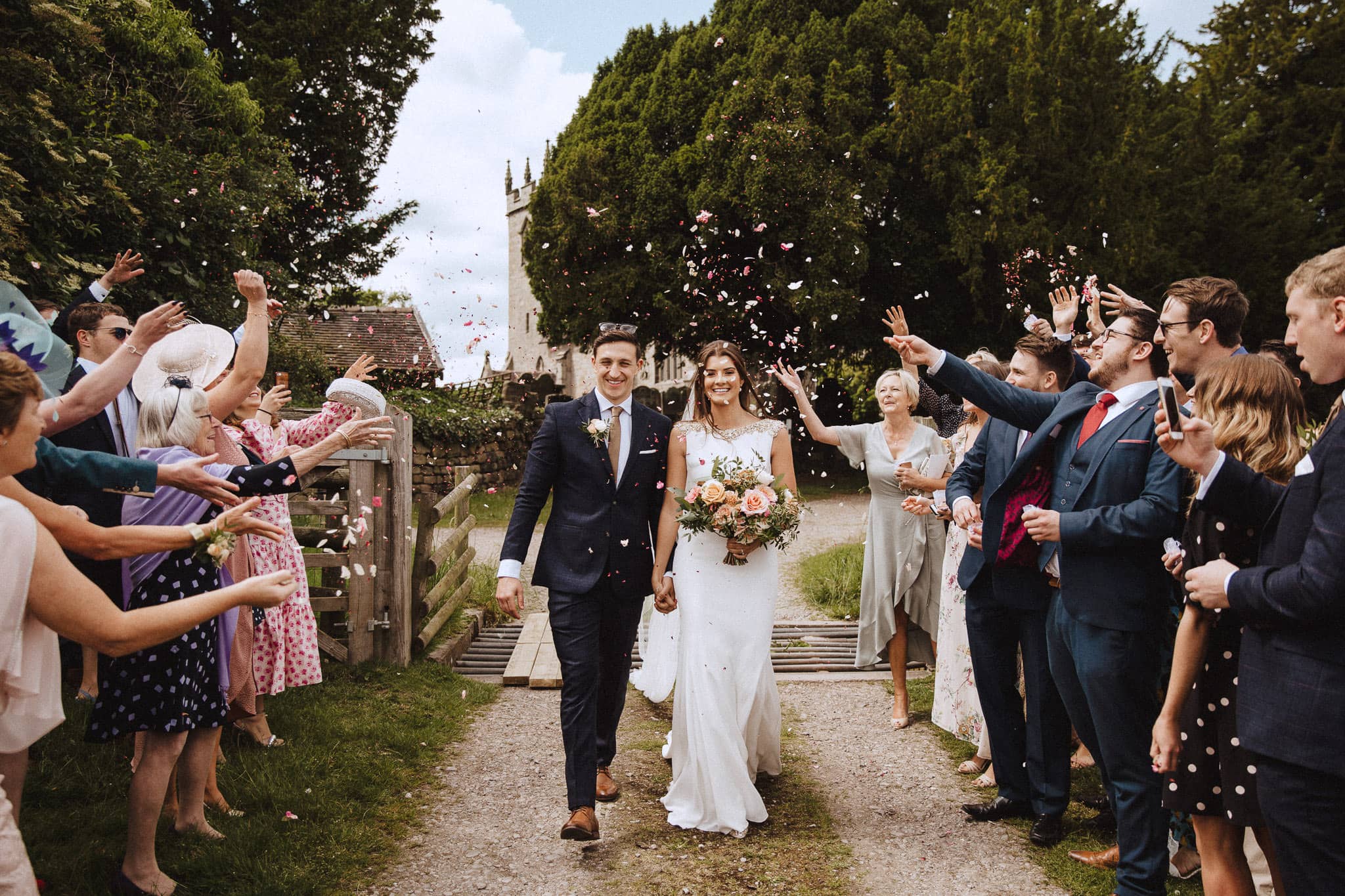 Staffordshire wedding photographer confetti shot