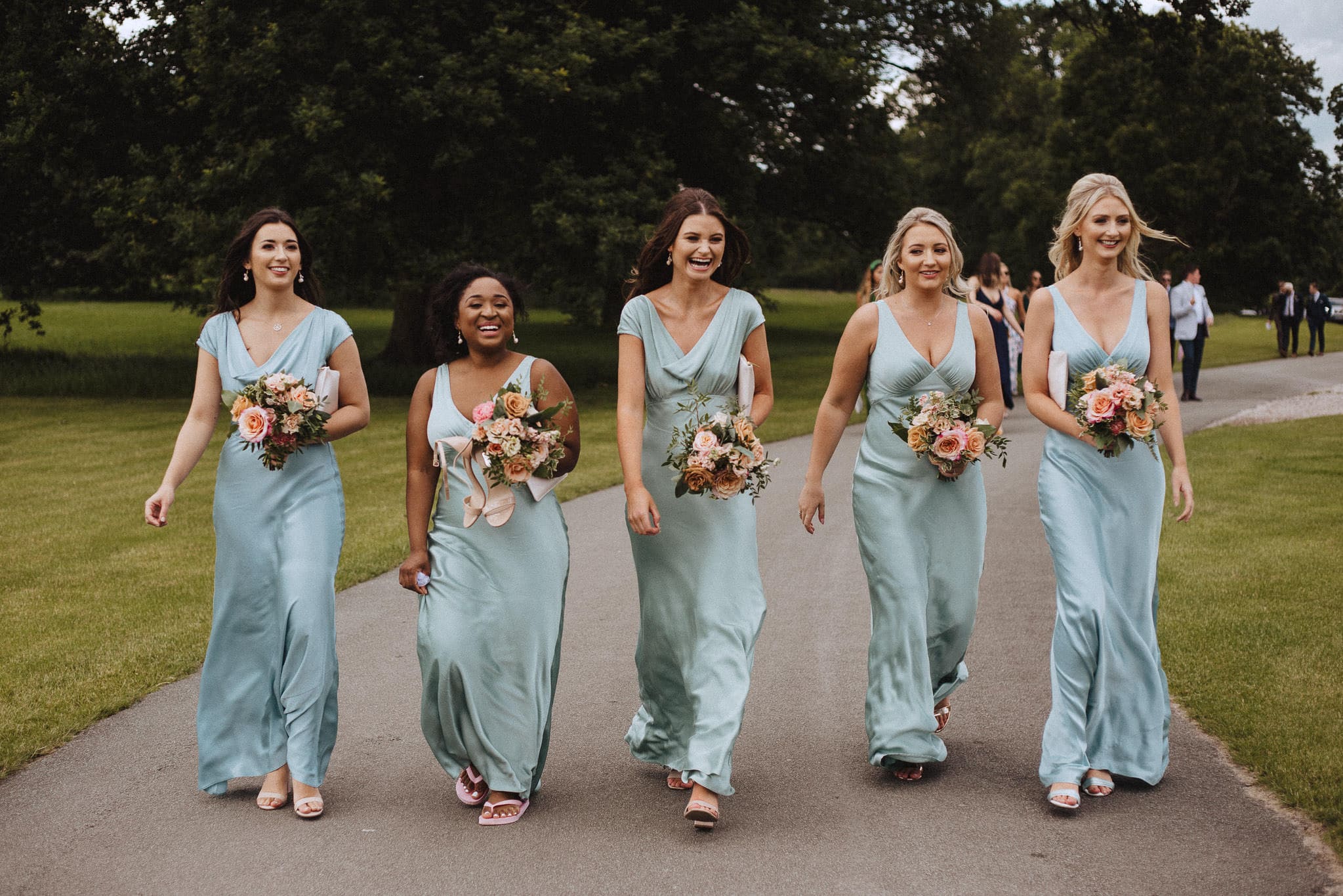 pale green Ghost bridesmaids dresses at real wedding