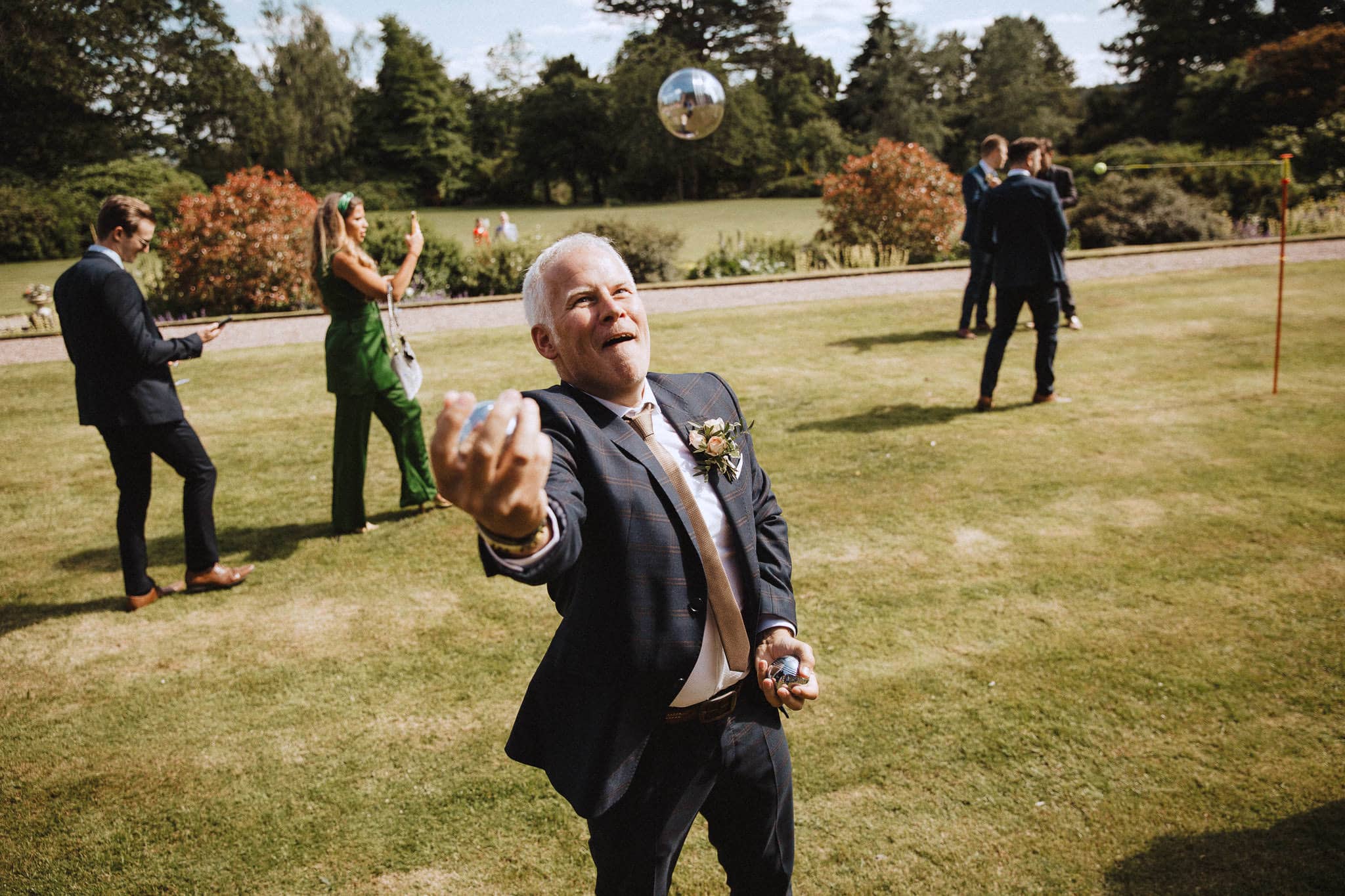 garden games at Sandon Hall wedding