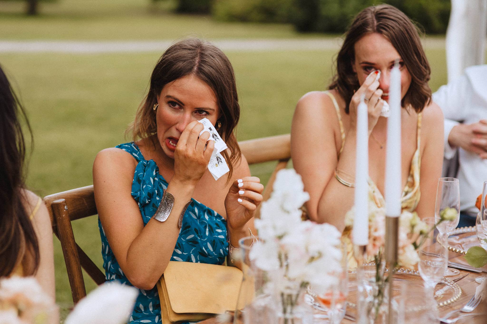emotional guests during wedding speech