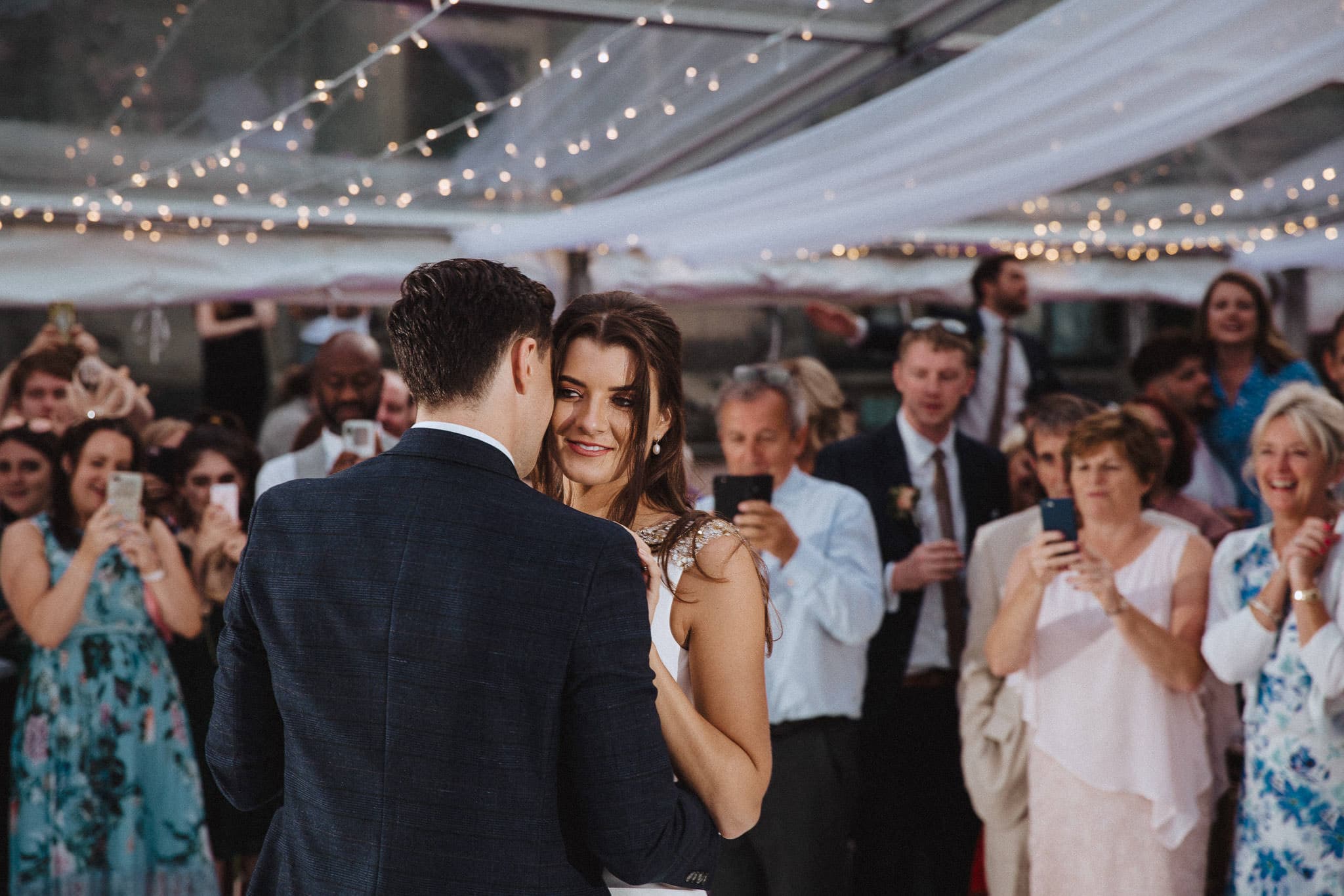 close up of bride during first dance