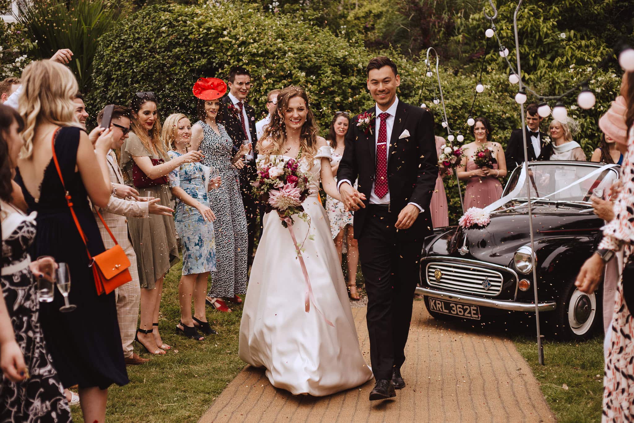 confetti shot at Marquee Wedding at Home