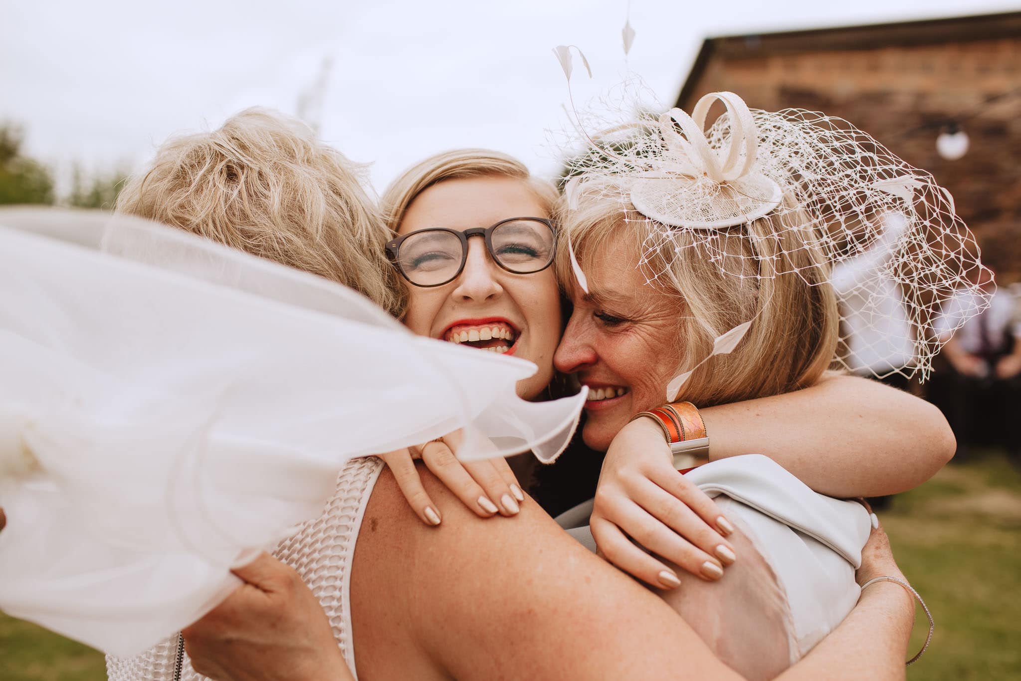 big emotional cuddles at Marquee Wedding at Home