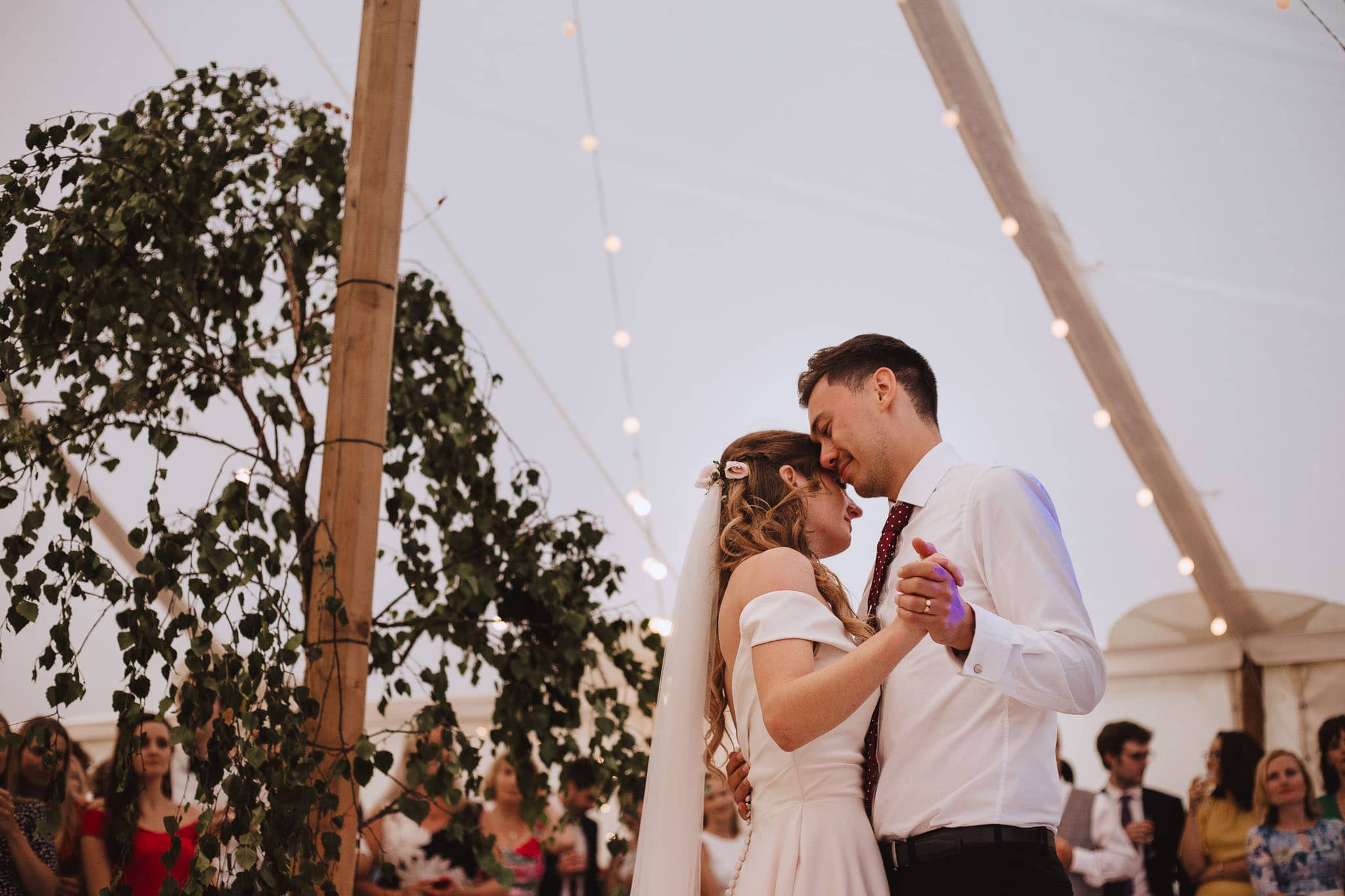 first dance in the Marquee at a Wedding at Home