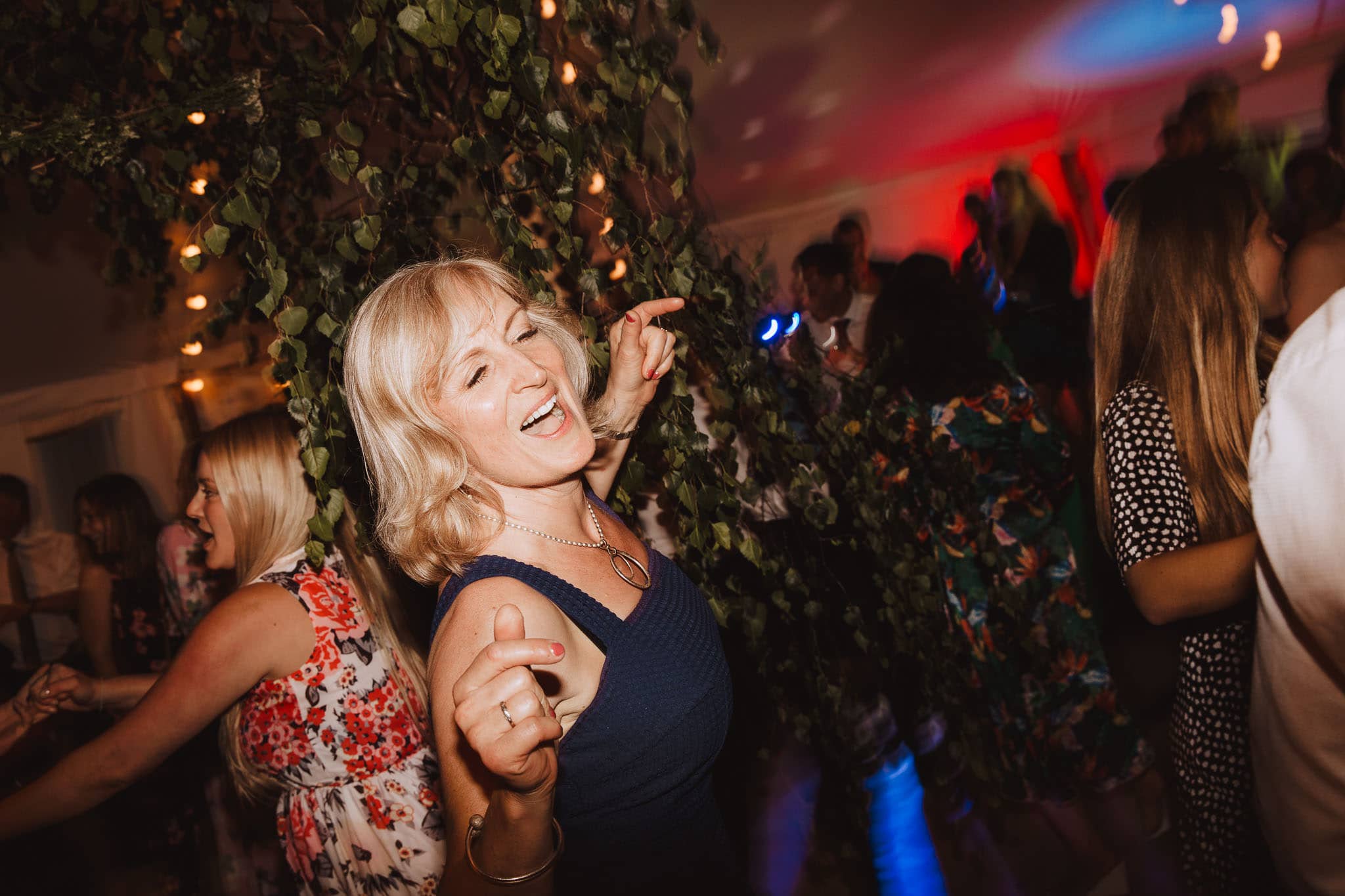 mother of the bride on the dance floor in the marquee