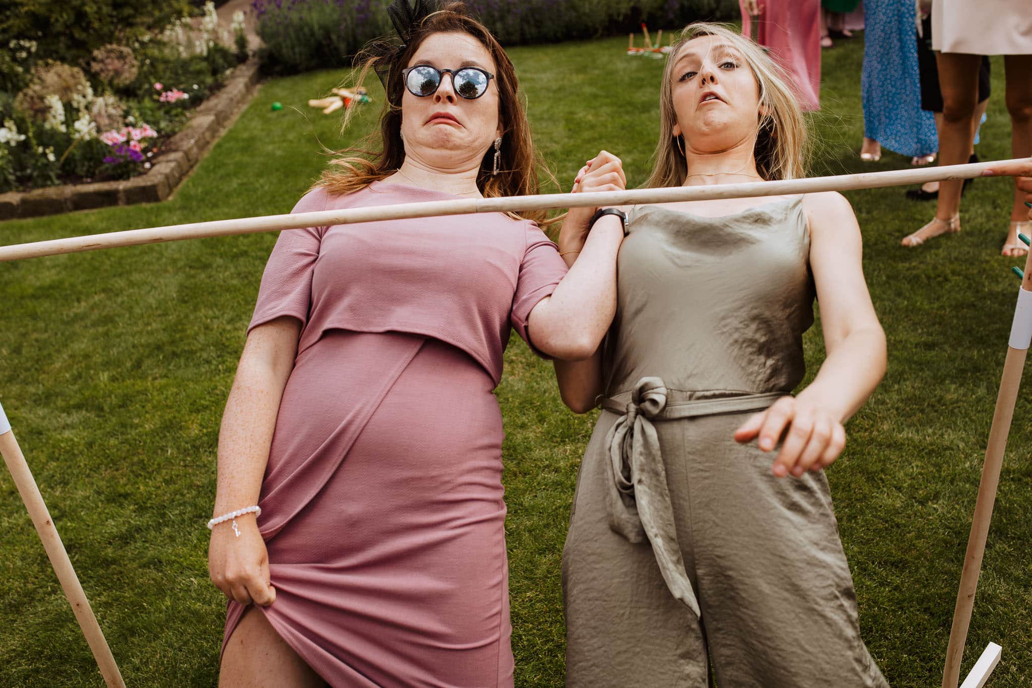 guests doing the limbo at The Granary Estates Wedding