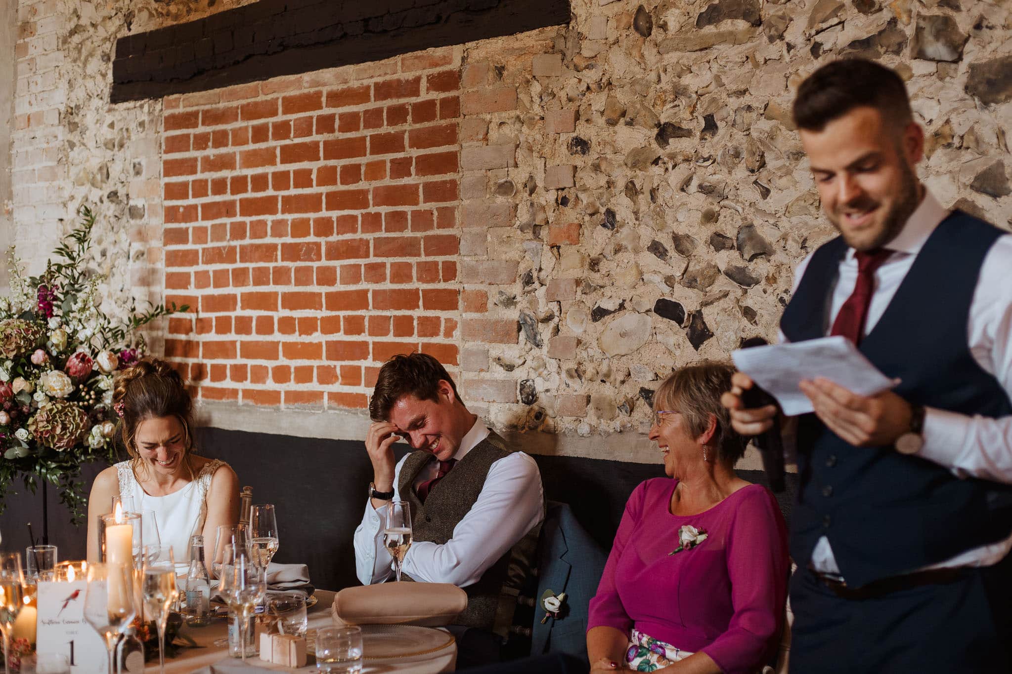 The Granary Estates Wedding speeches in the Granary Barns