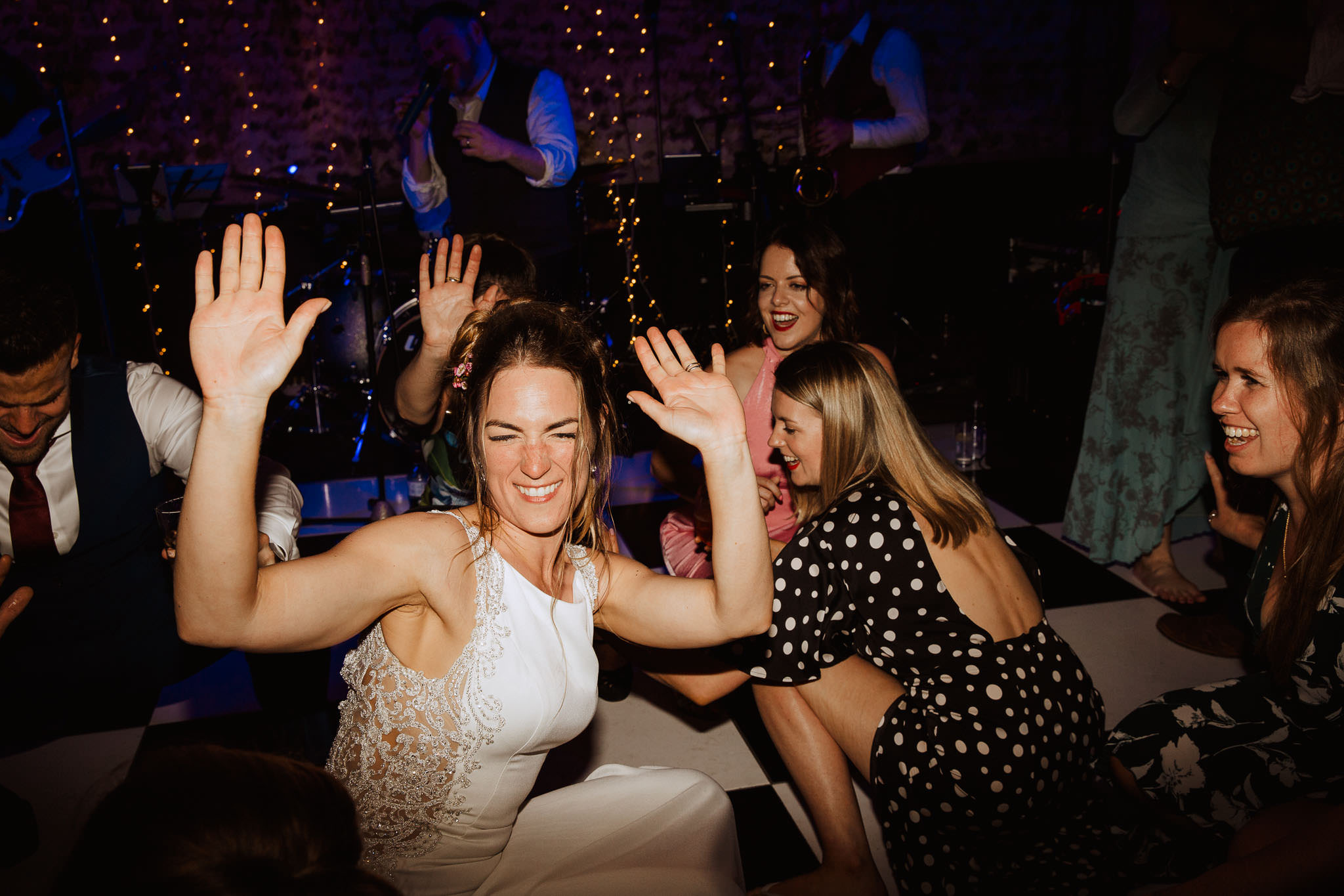 bride loving the dance floor at The Granary Estates Wedding
