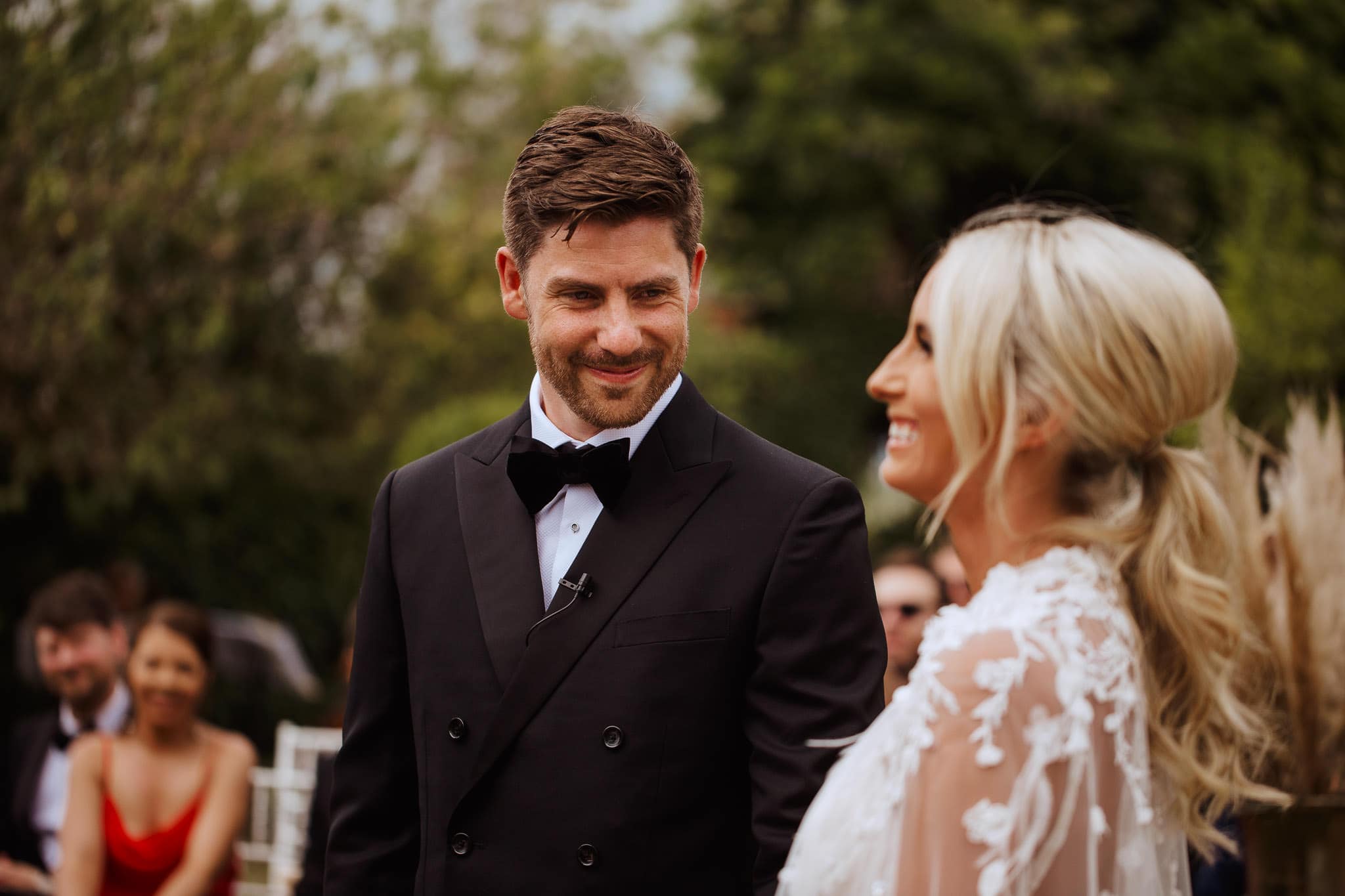 groom in black tie for his Borgo Stomennano Wedding