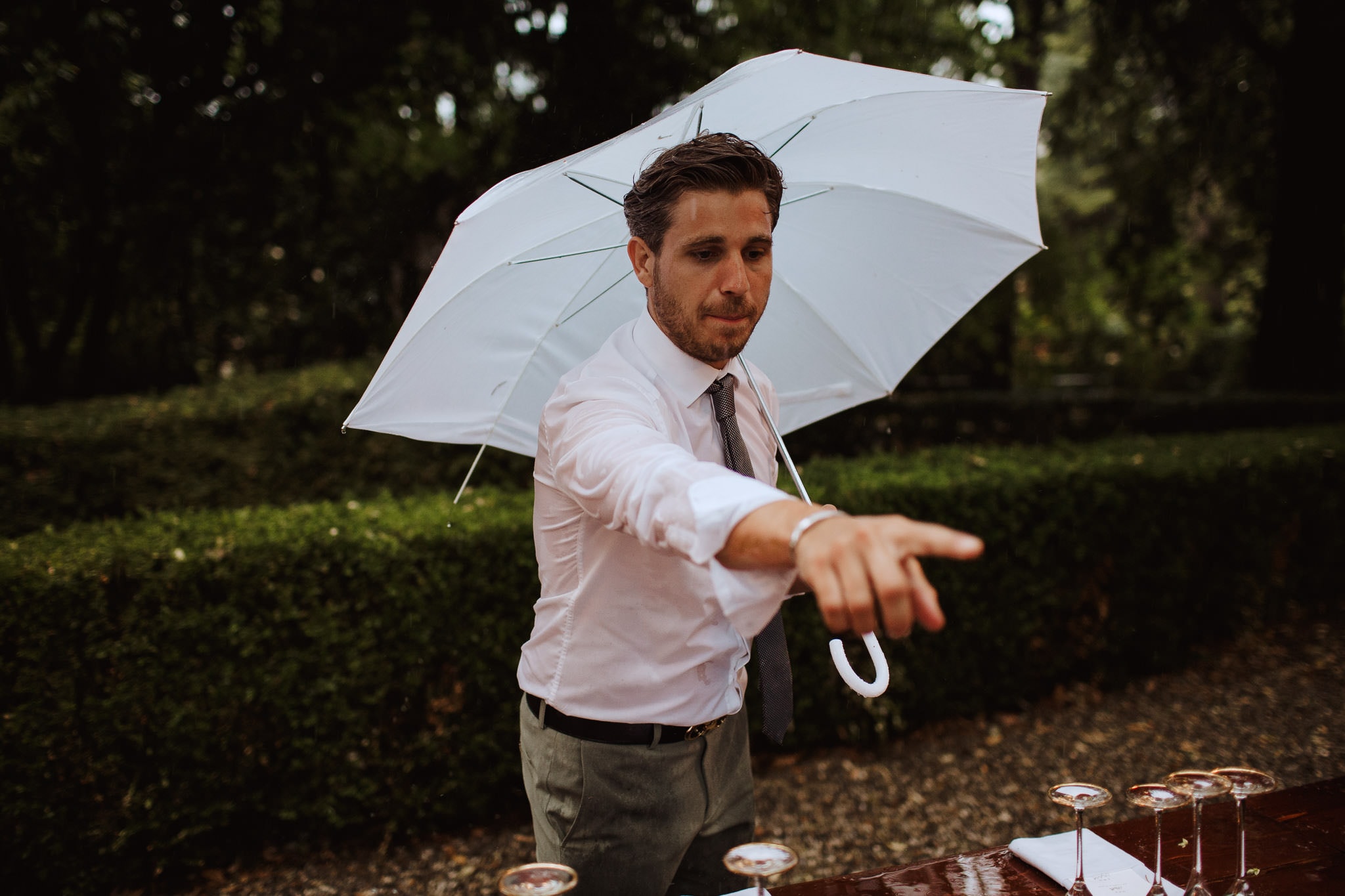 rainy Italian wedding
