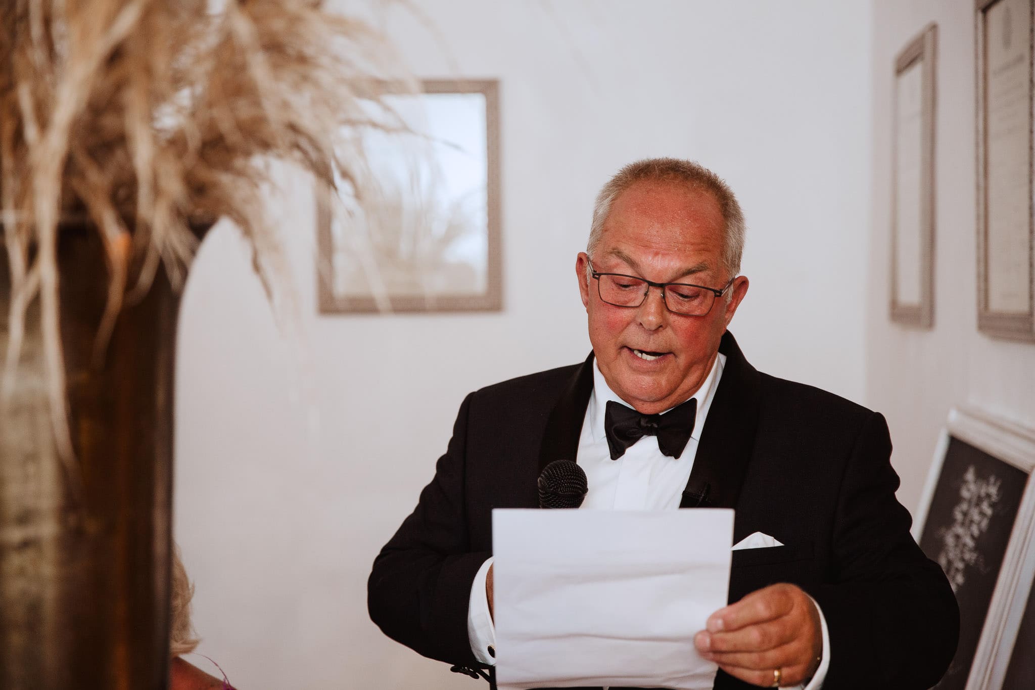 close up of father of the bride's speech