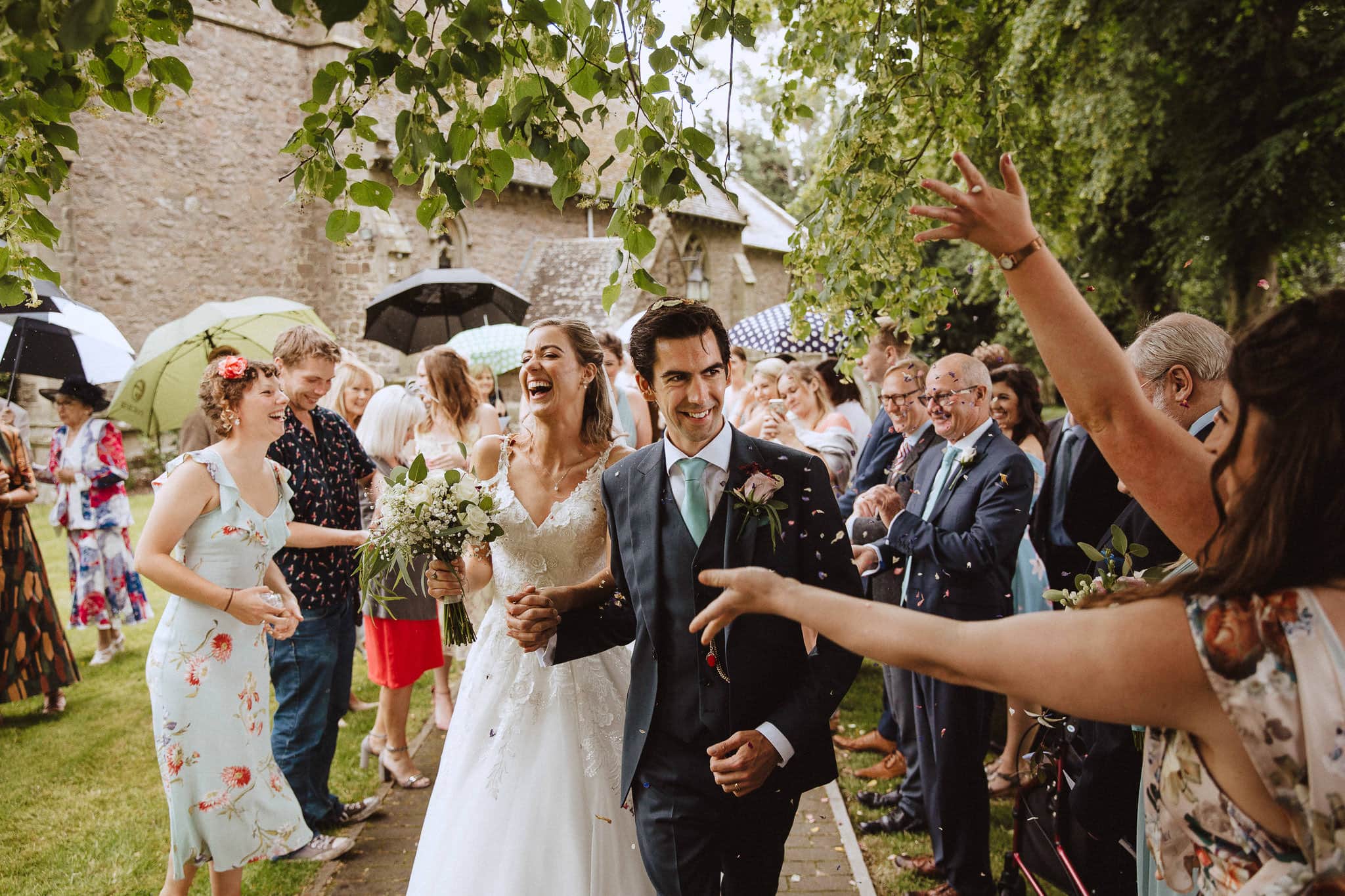 confetti shot by Leicestershire wedding photographer