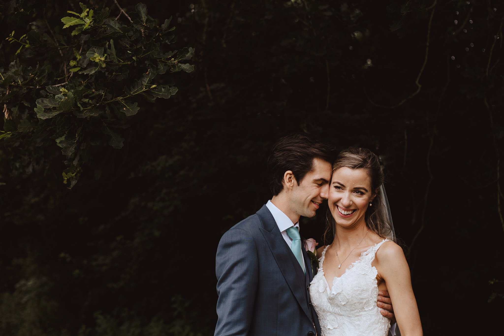 Leicestershire wedding photographer natural portrait of bride and groom
