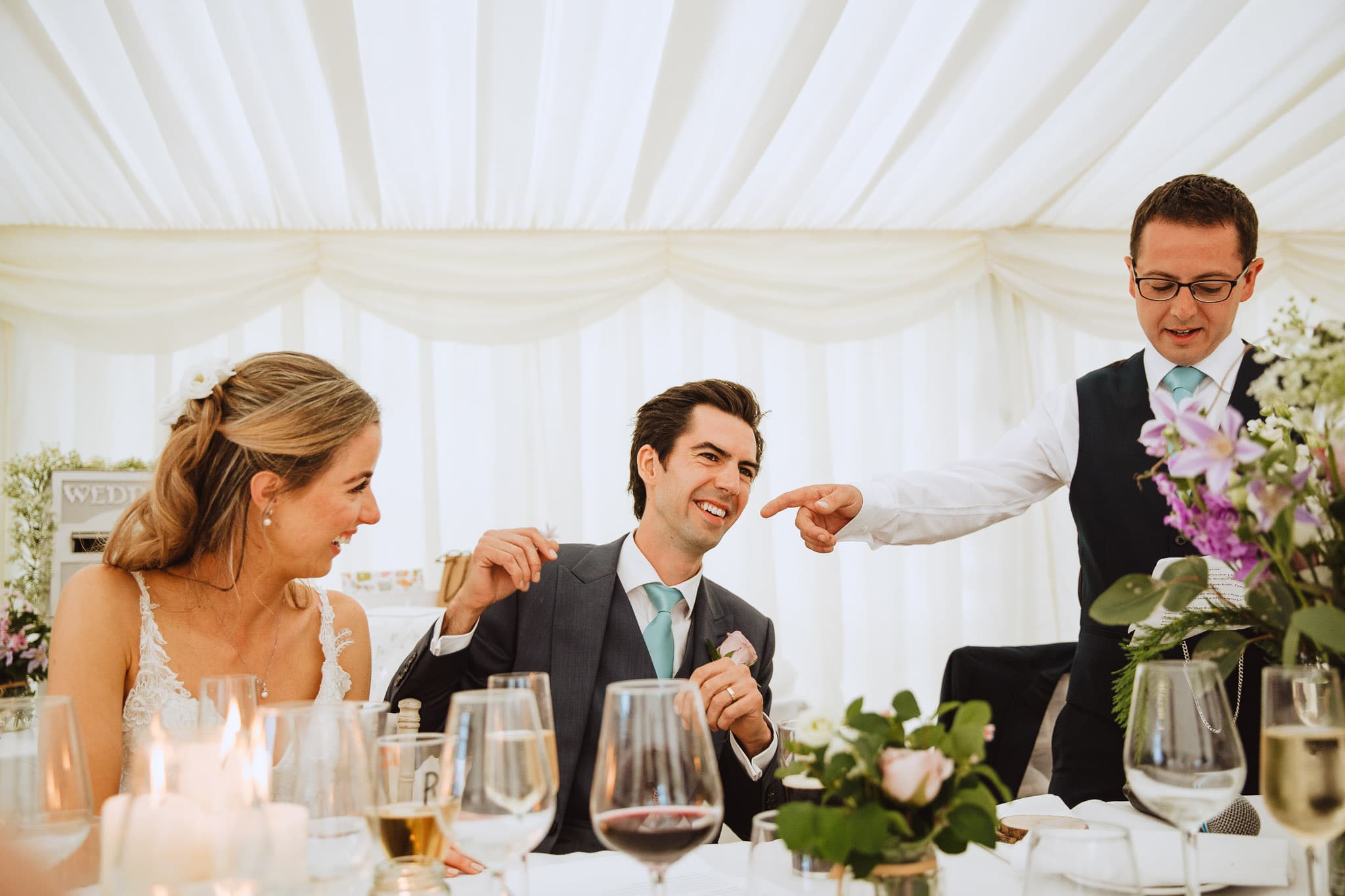 best man's speech in the marquee at Leicestershire wedding