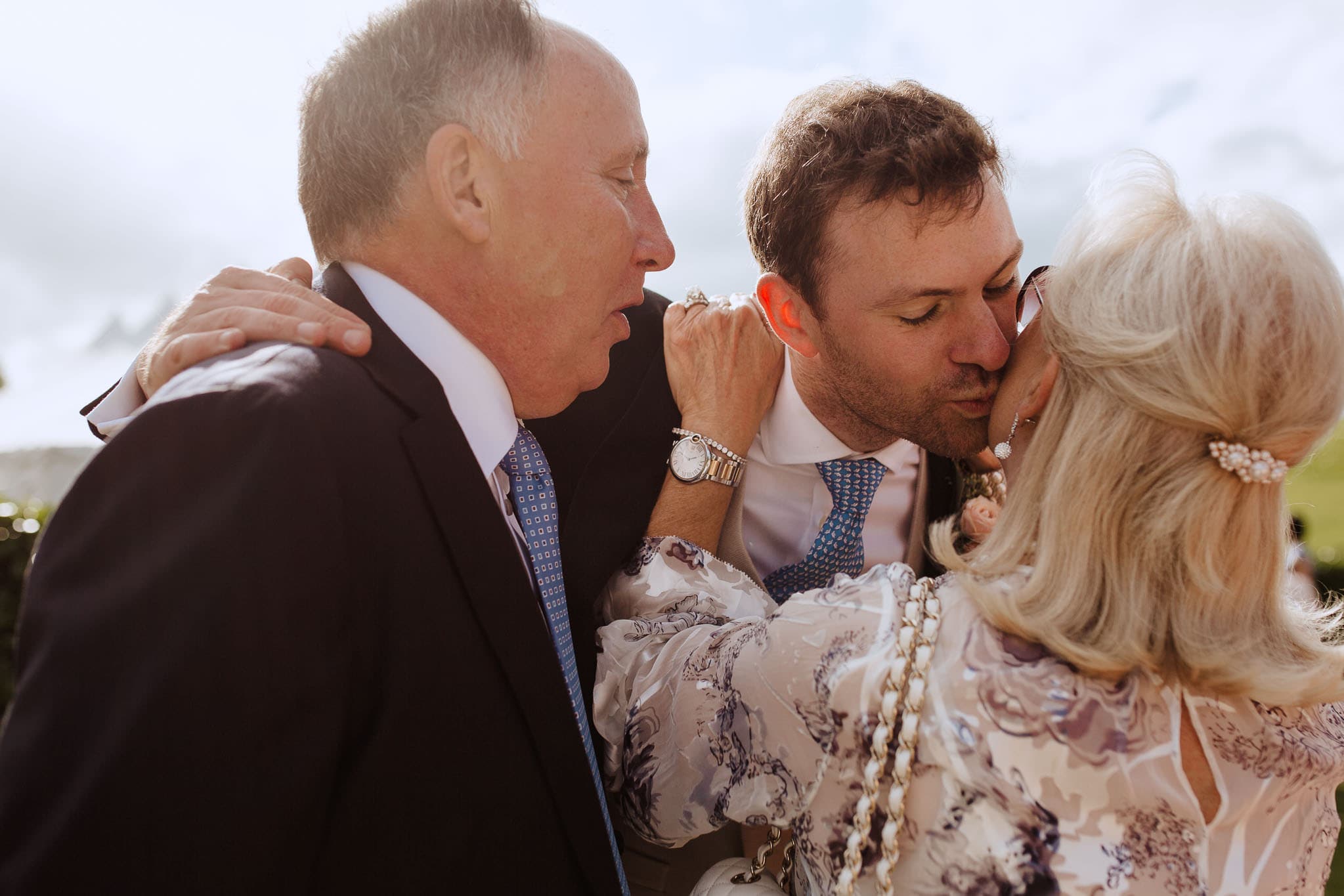 emotional moment as groom greets guests