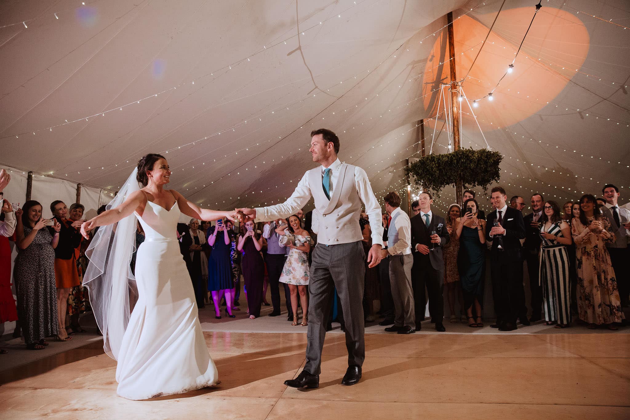 first dance at marquee wedding in derbyshire