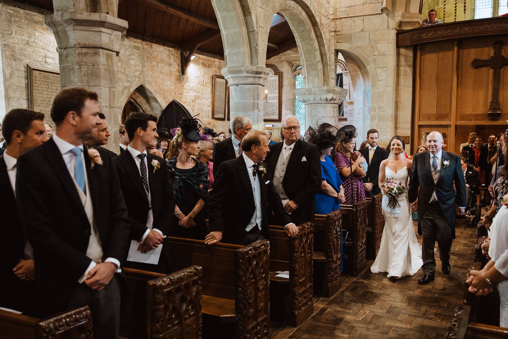 wedding ceremony at All Saints Church, Ashbourne Derbyshire