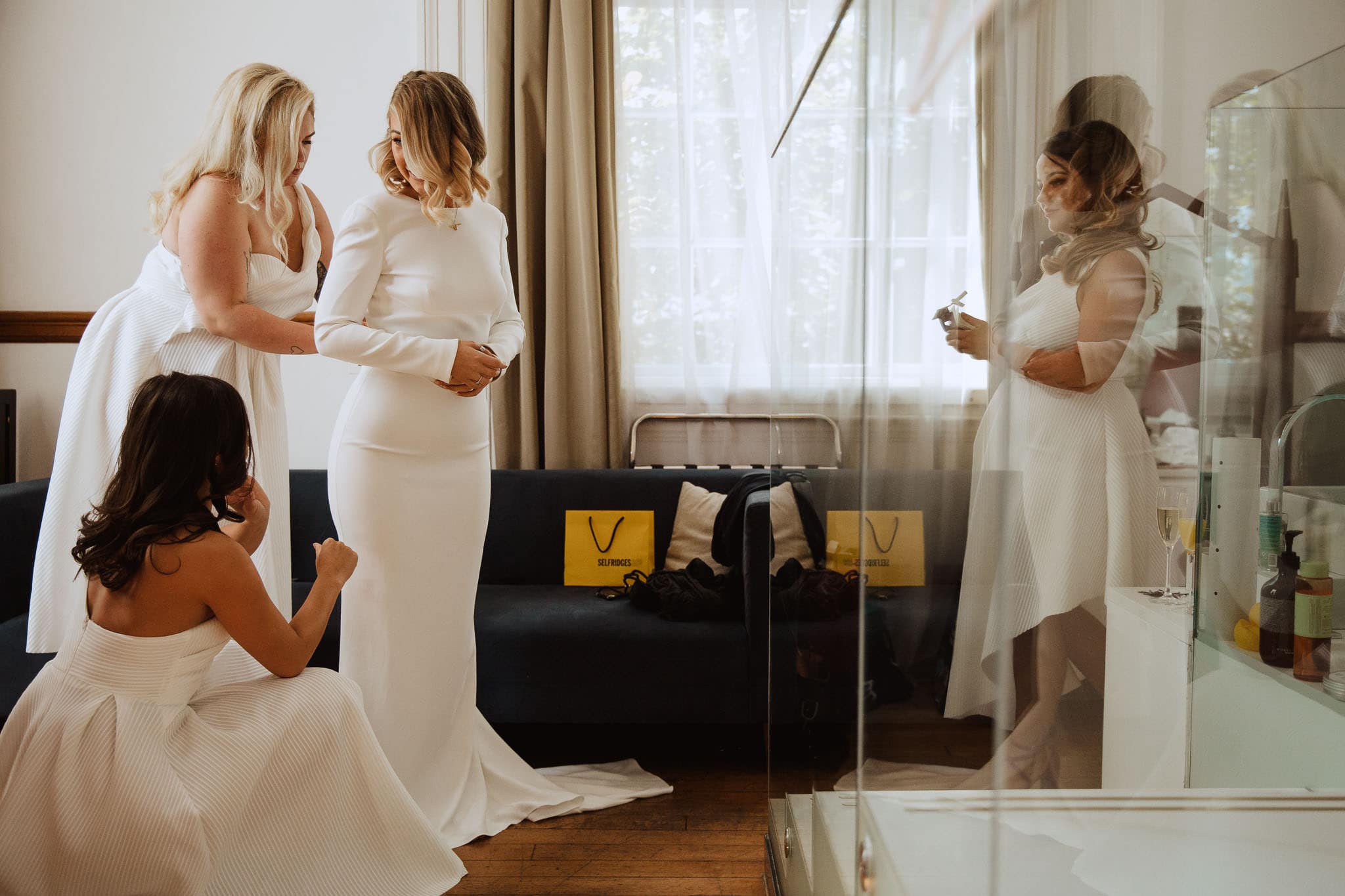 bridal prep suite Town Hall Hotel Wedding, London