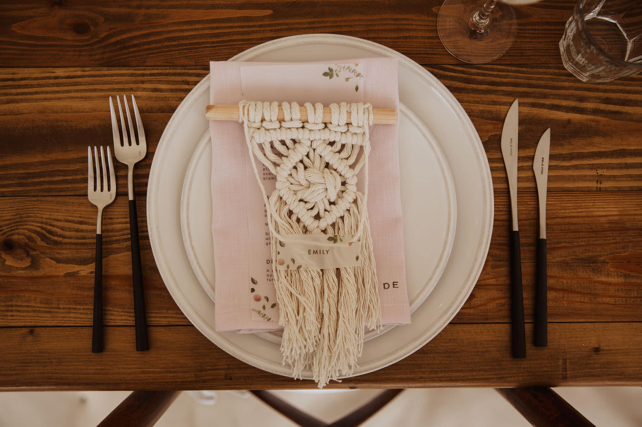 homespun macrame wedding favours