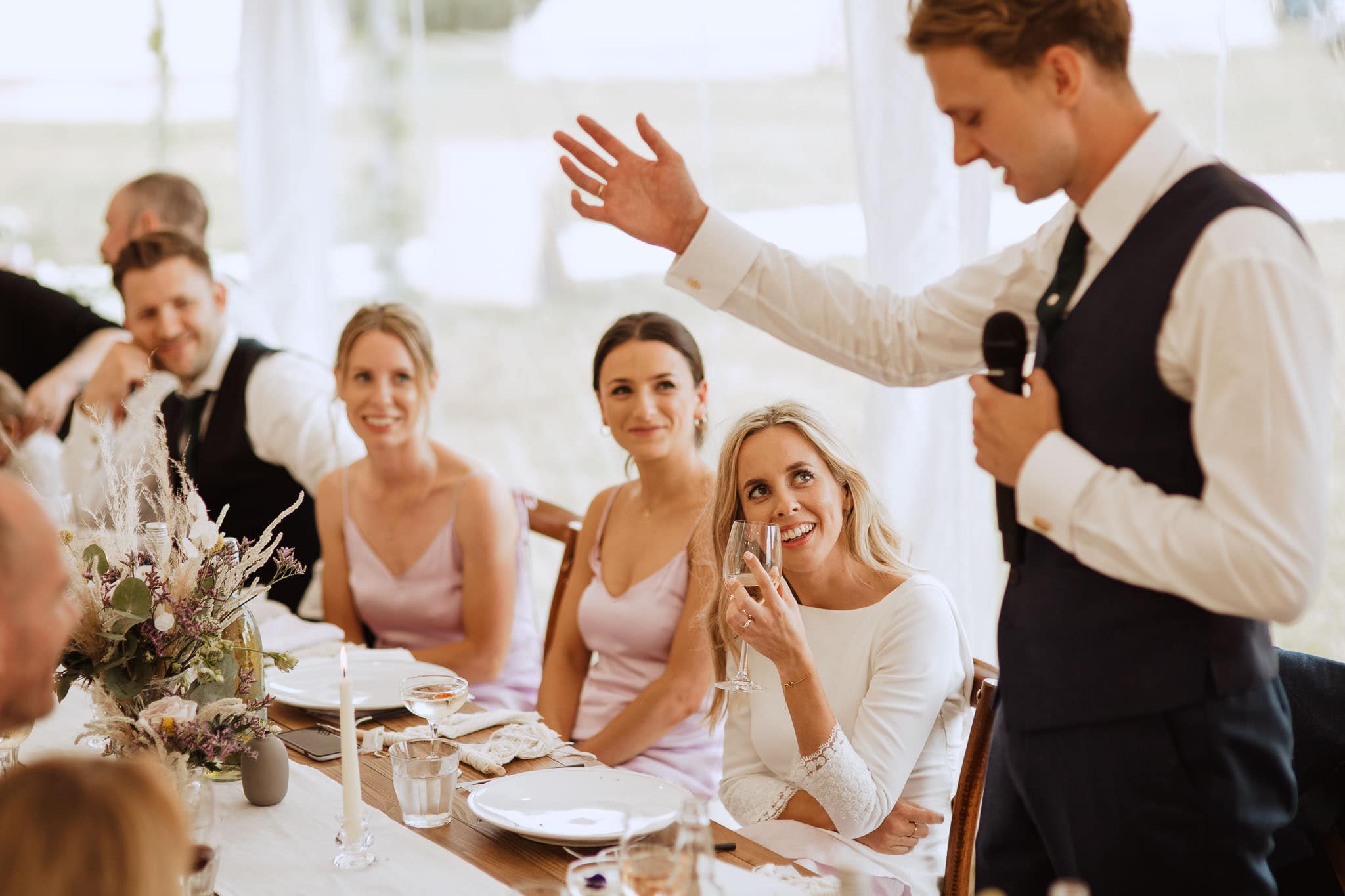 wedding speech candid shot