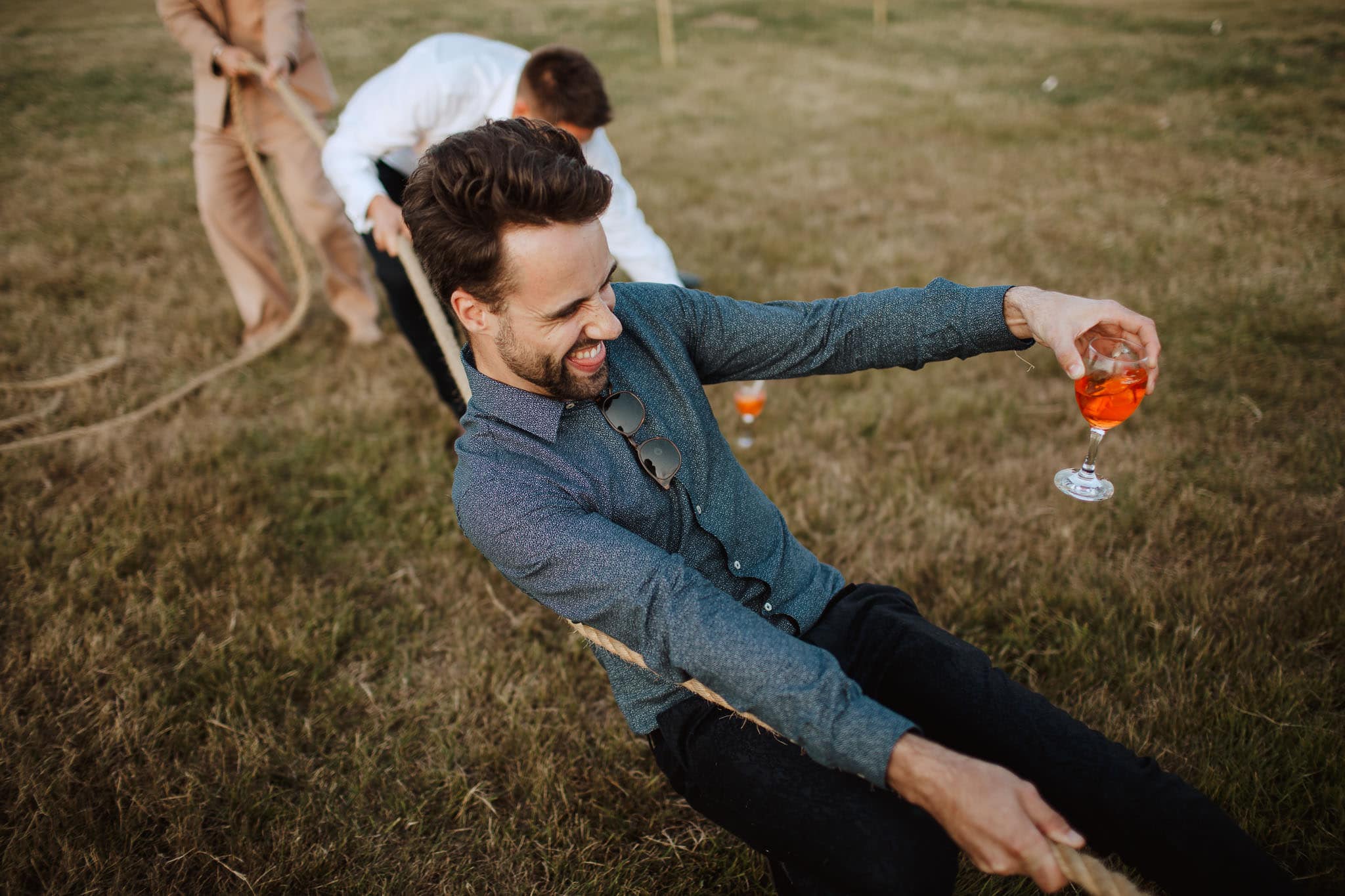 tug of war wedding day fun