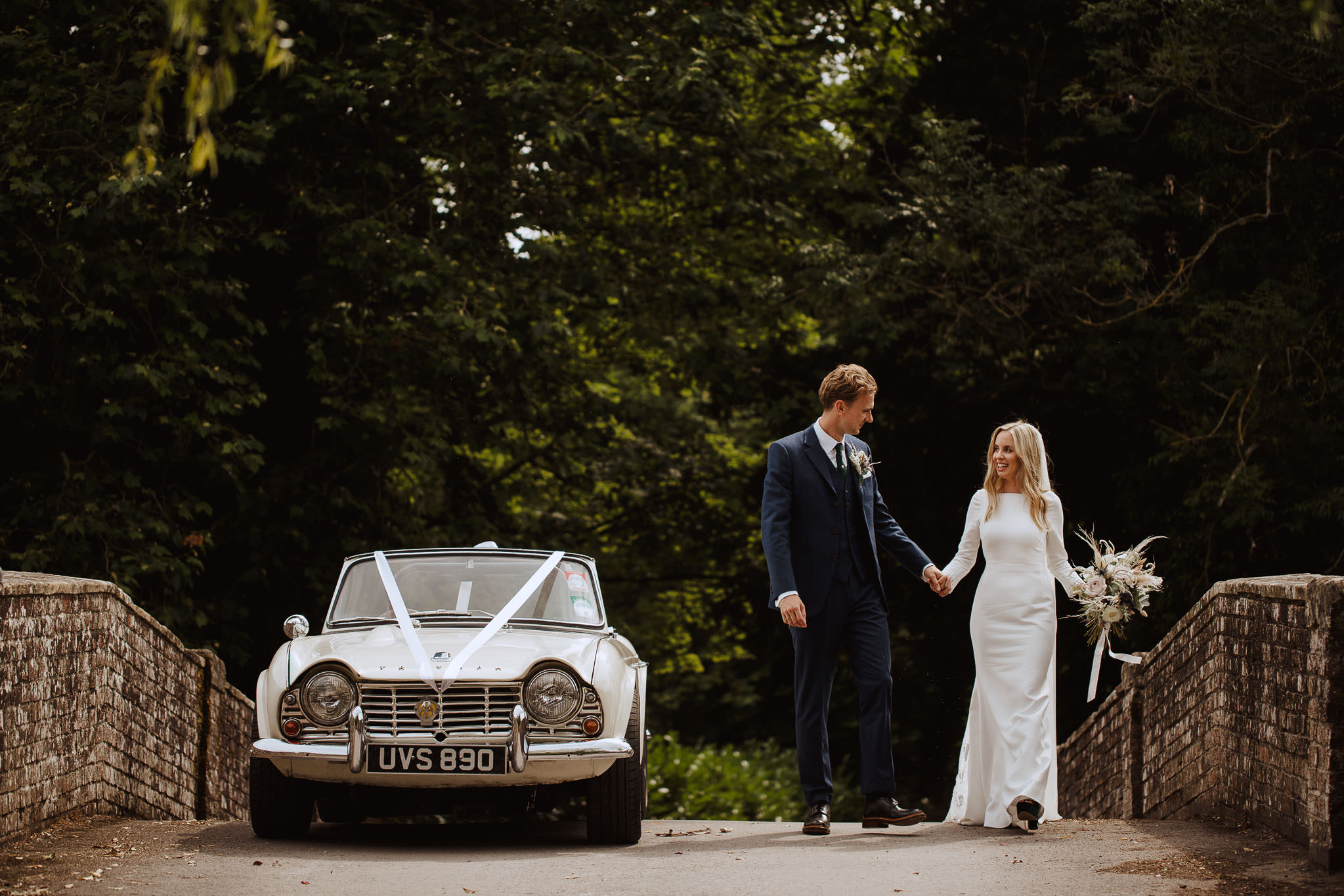Rime Arodaky Bride with awesome classic car