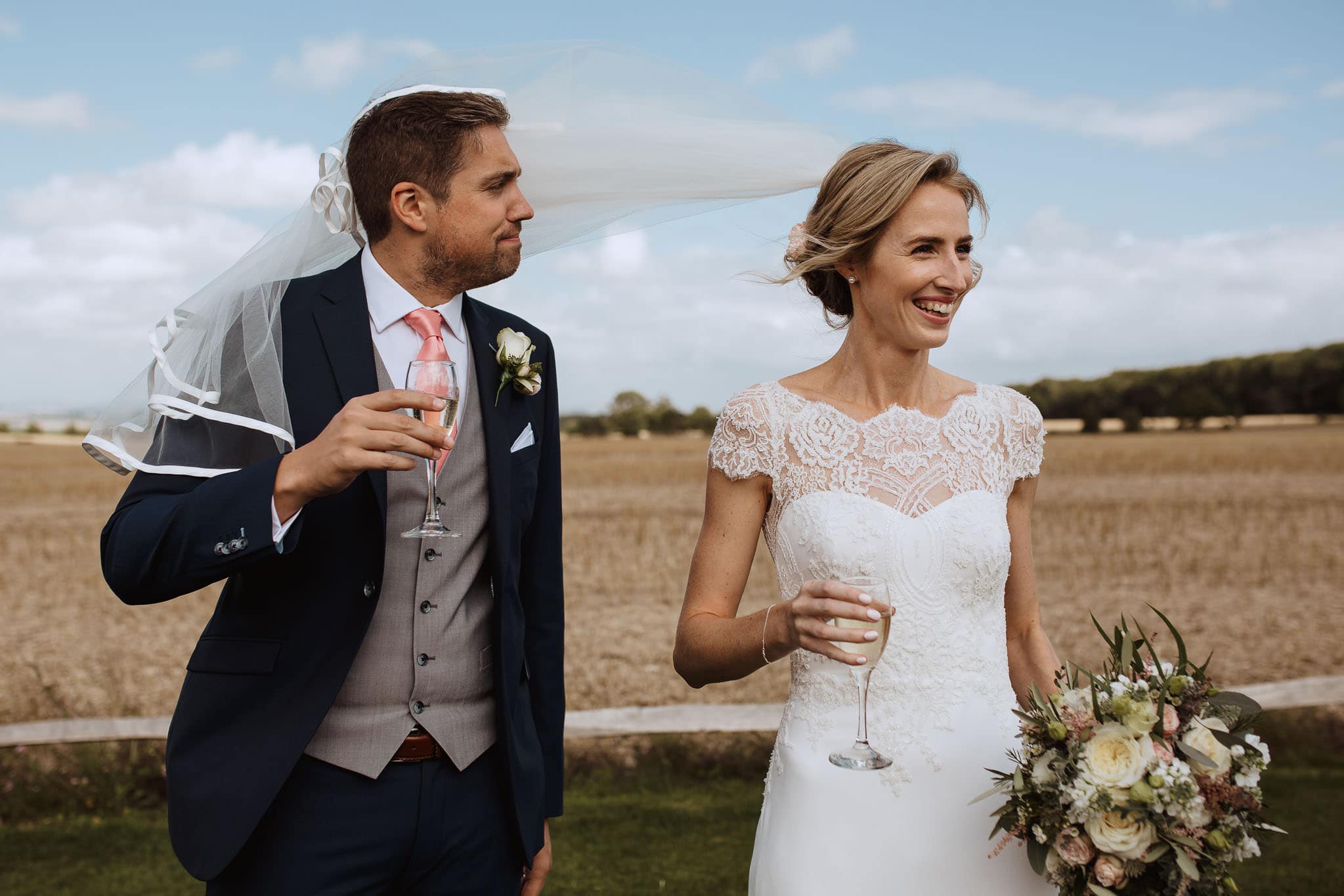 documentary portrait of the bride and groom at Lapstone Barn Wedding