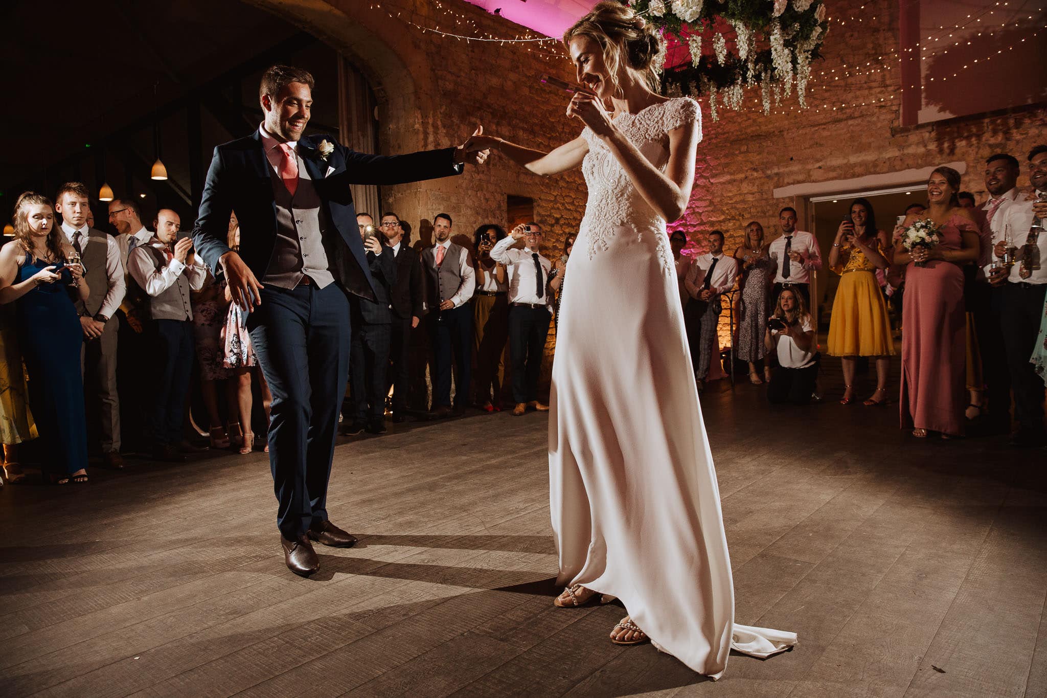 first dance at Lapstone Barn Wedding venue The Cotswolds
