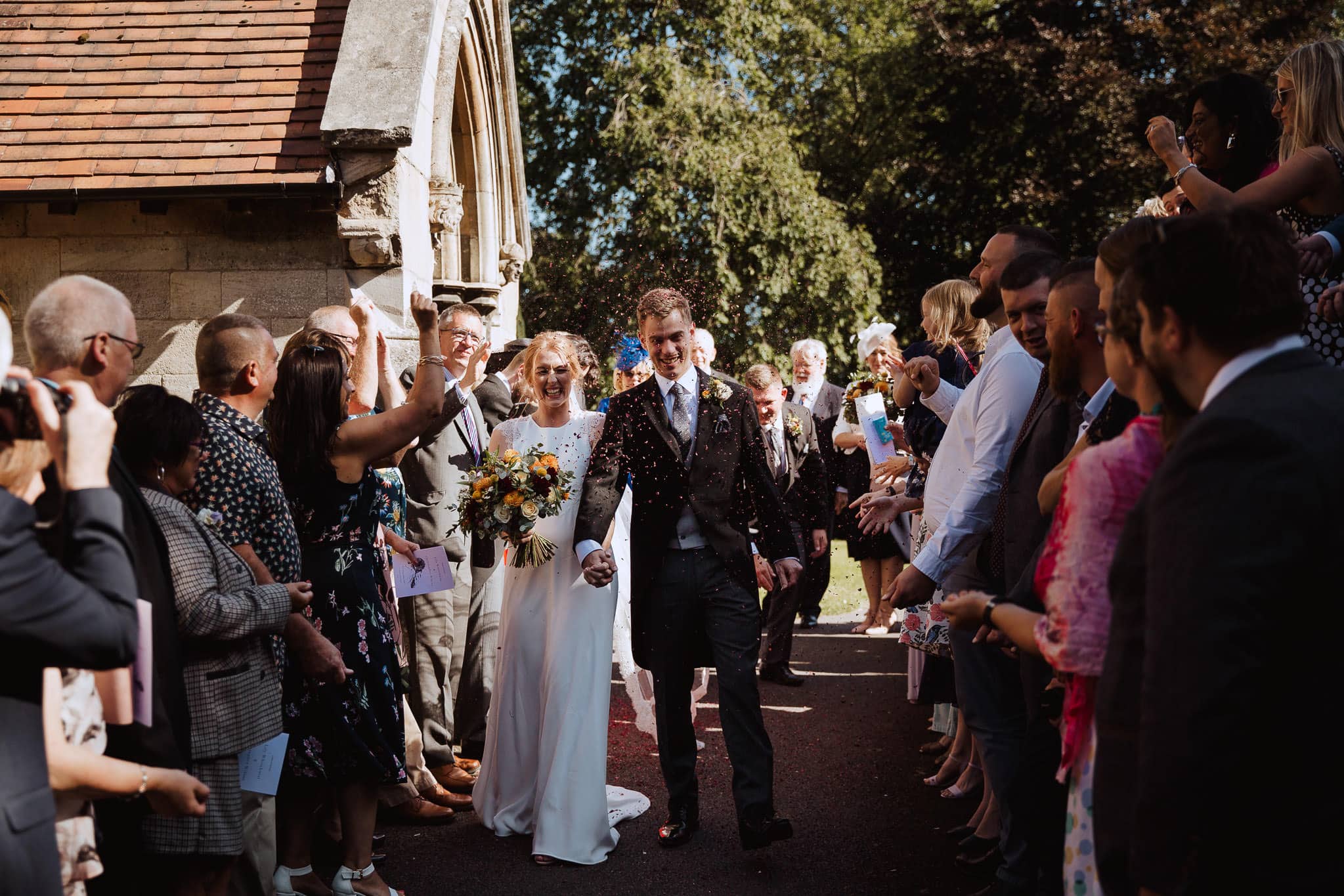 confetti shot outside Church