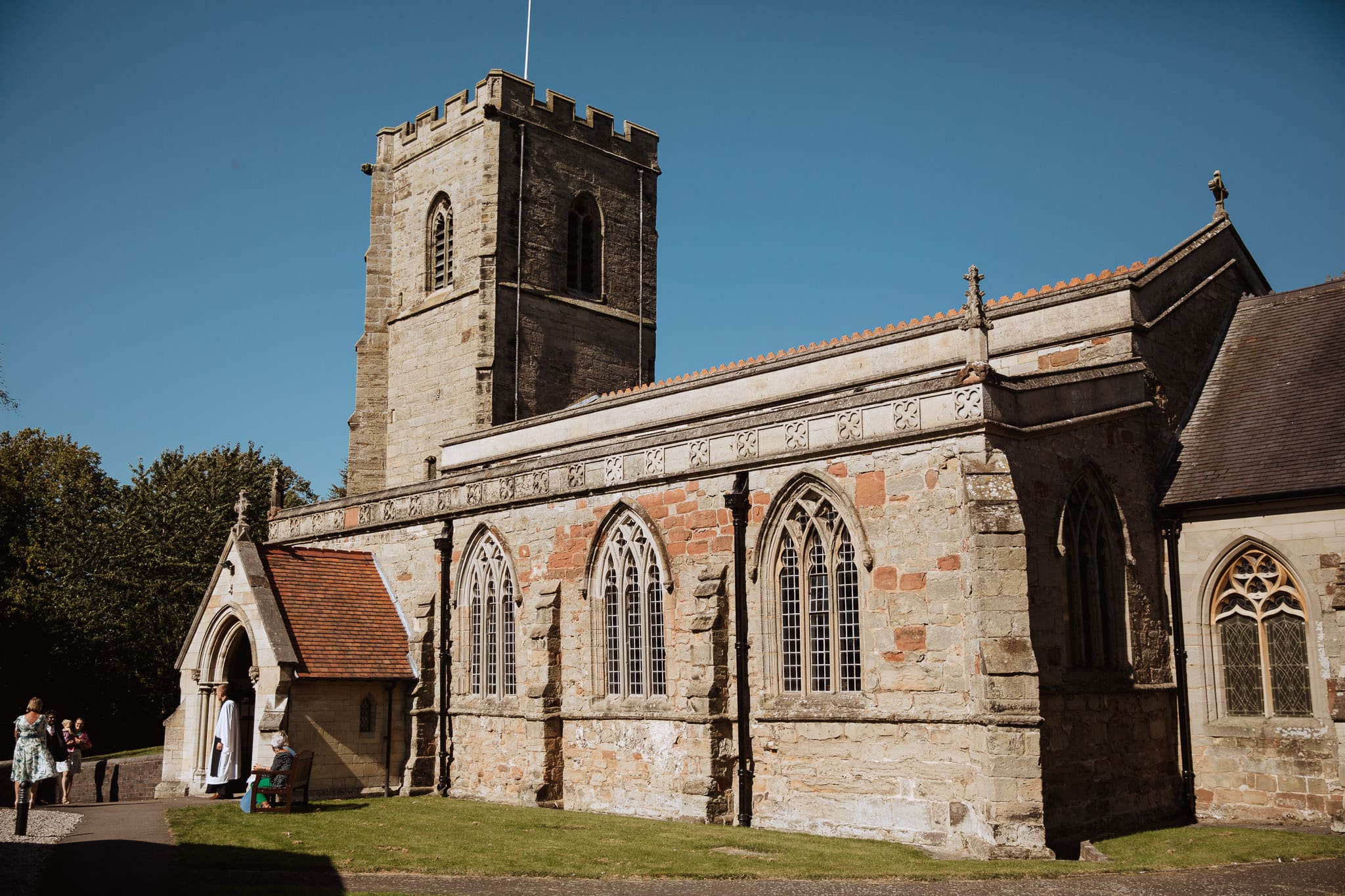 Church on a sunny wedding day