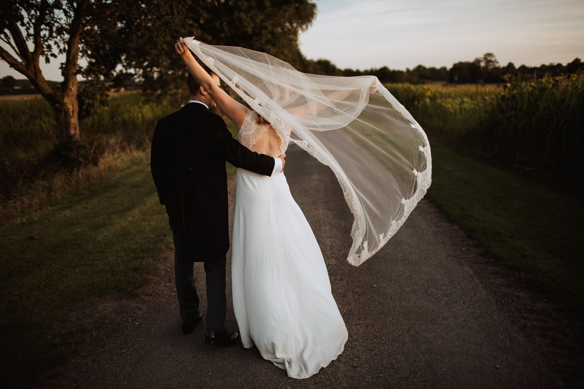 veil caught in the wind