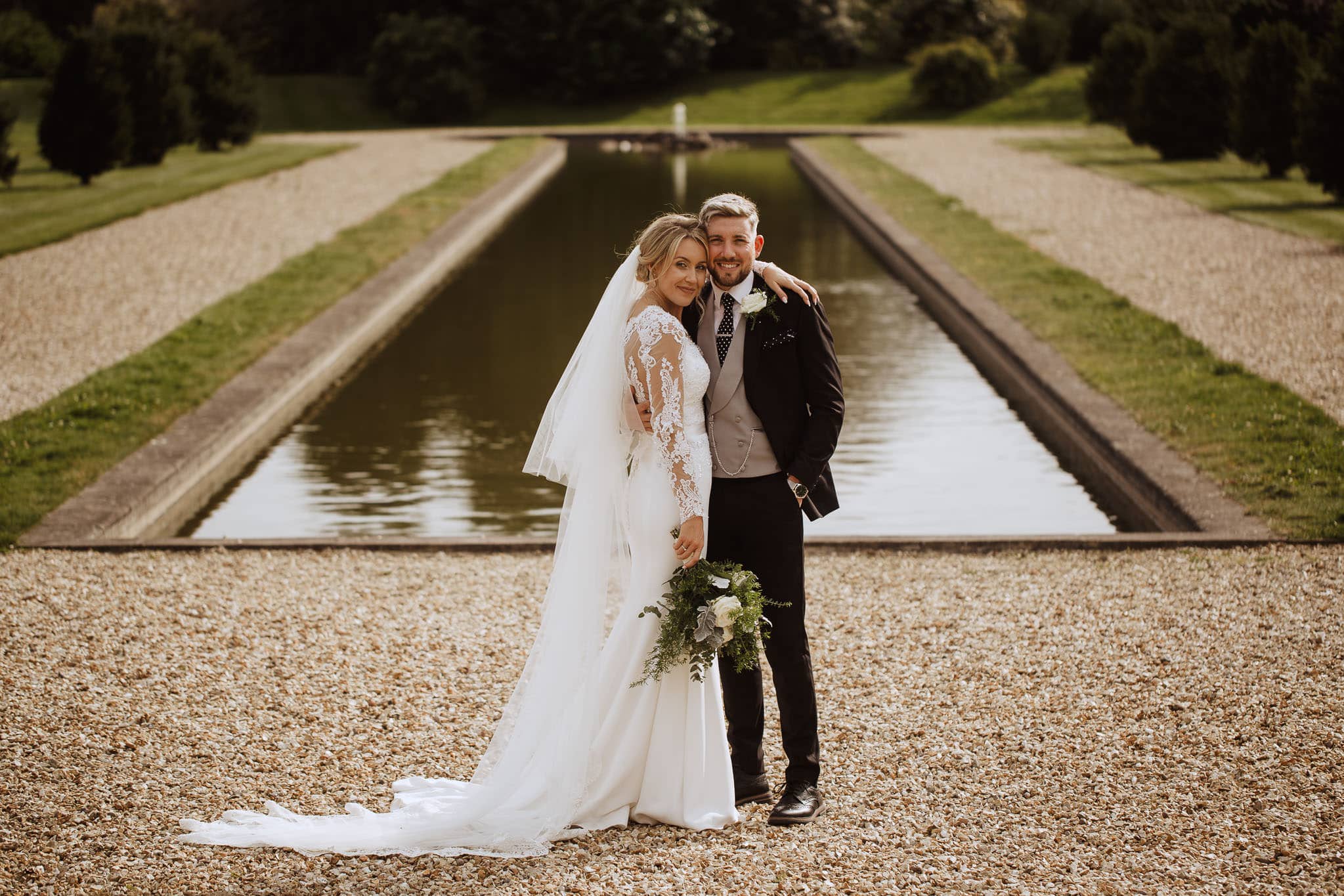 bride and groom at Stubton Hall