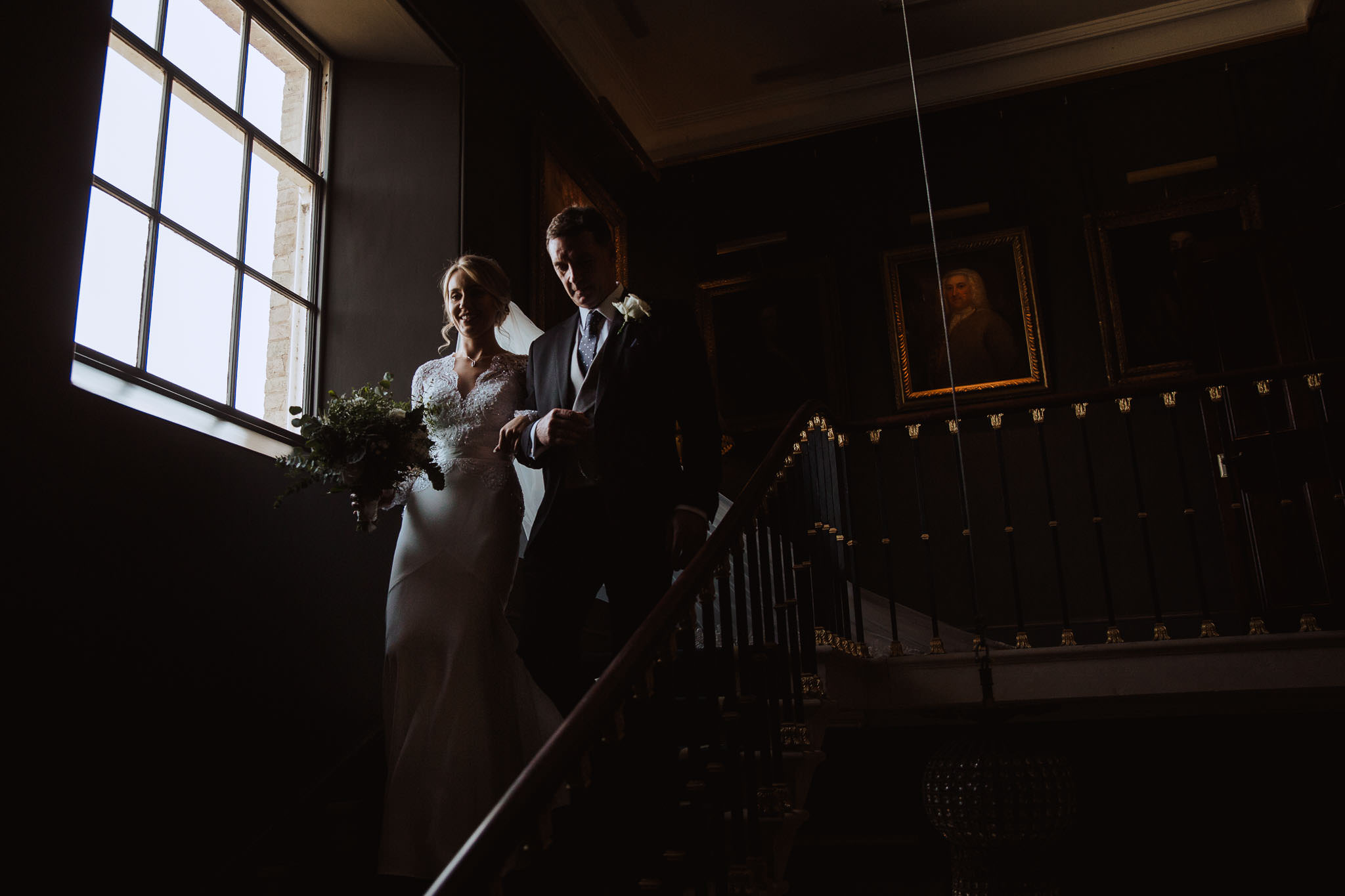 bride captured in window light Stubton Hall wedding photographer