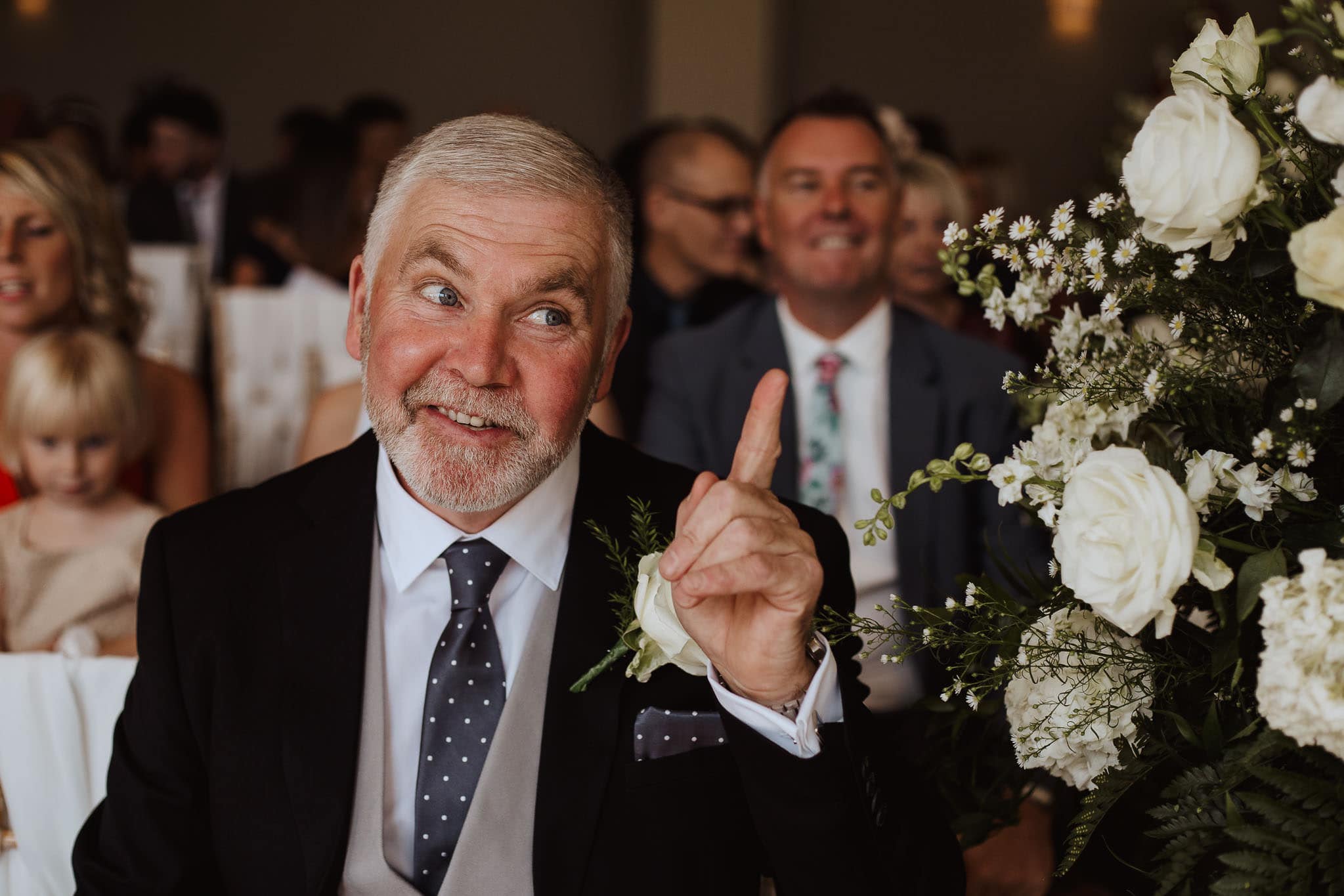 Father of the groom giving pre ceremony advice