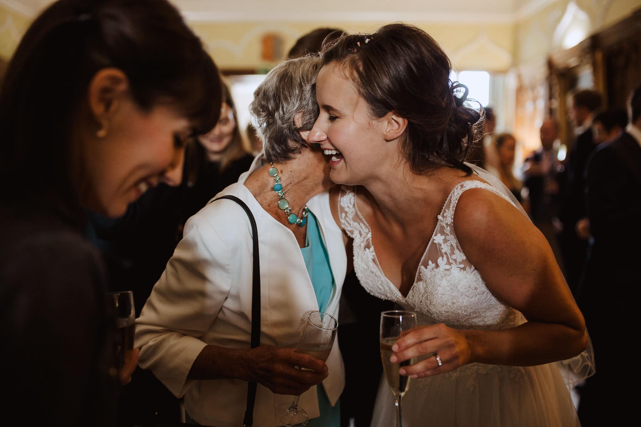 bride hugging Grandma