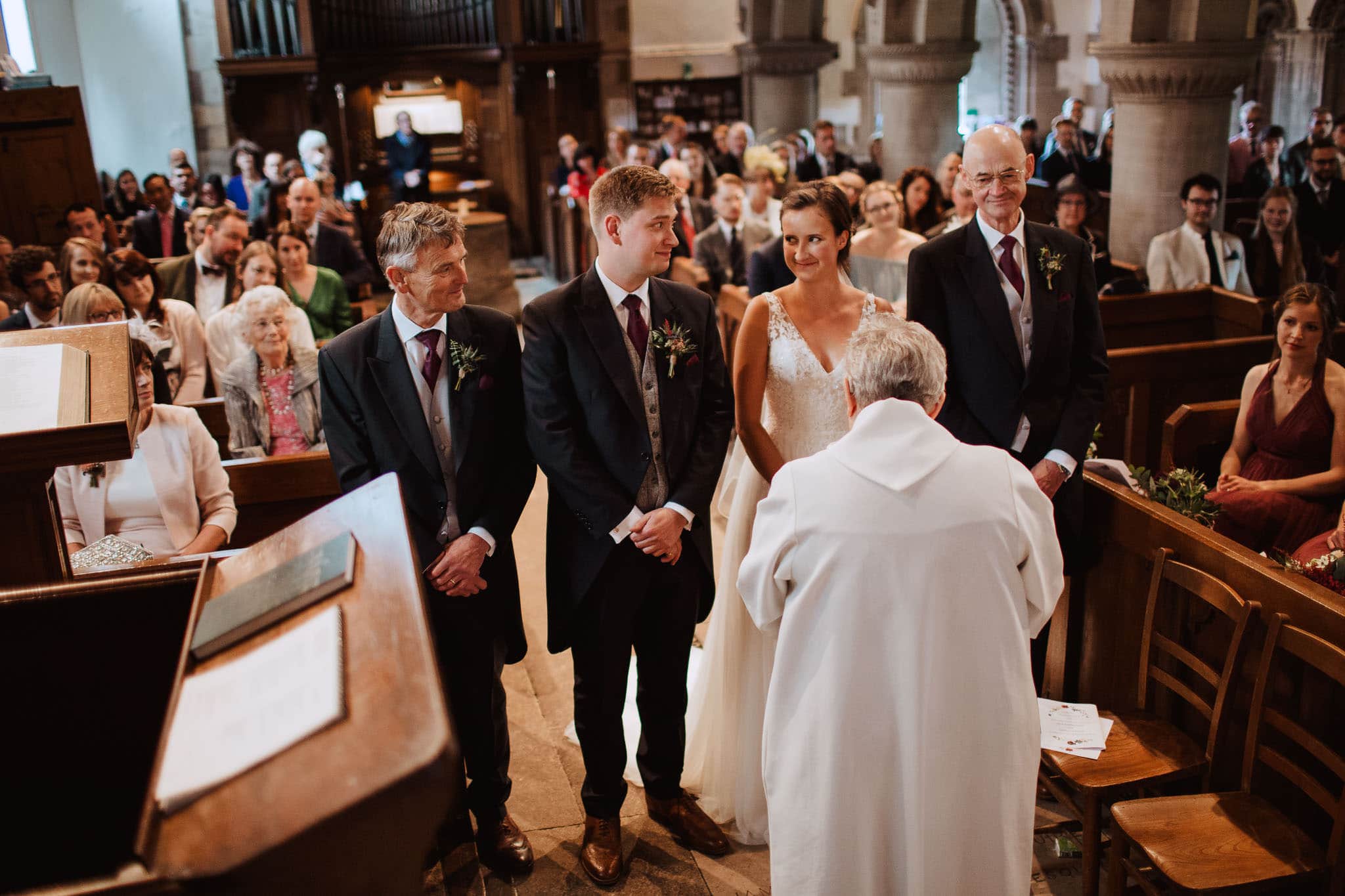 documentary moment St Mary's Church ceremony Tissington Hall Wedding