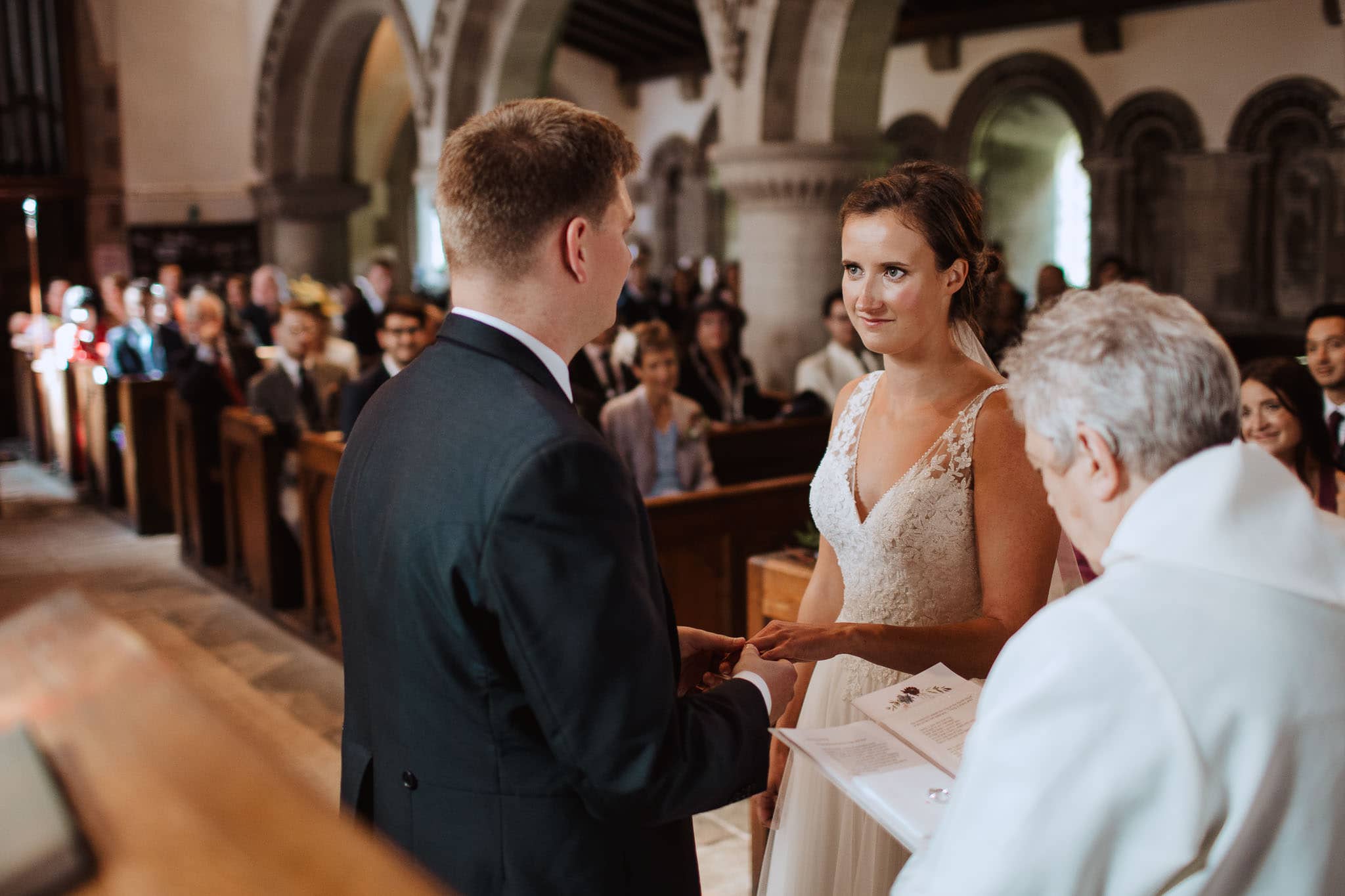 close up of the bride and groom's vows at St Mary's Church Tissington Hall Wedding