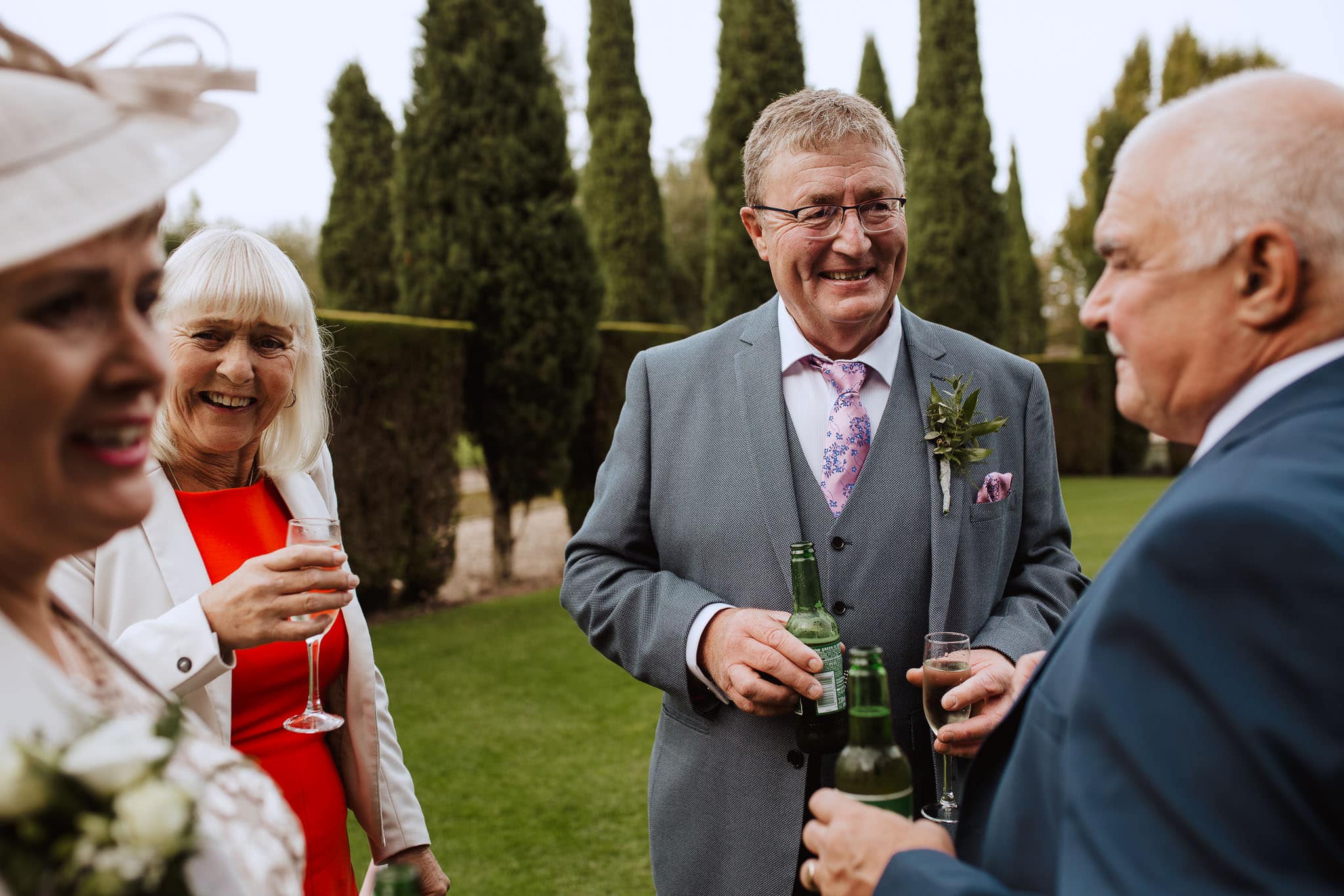 drinks reception at Newton House Barns Wedding Derbyshire