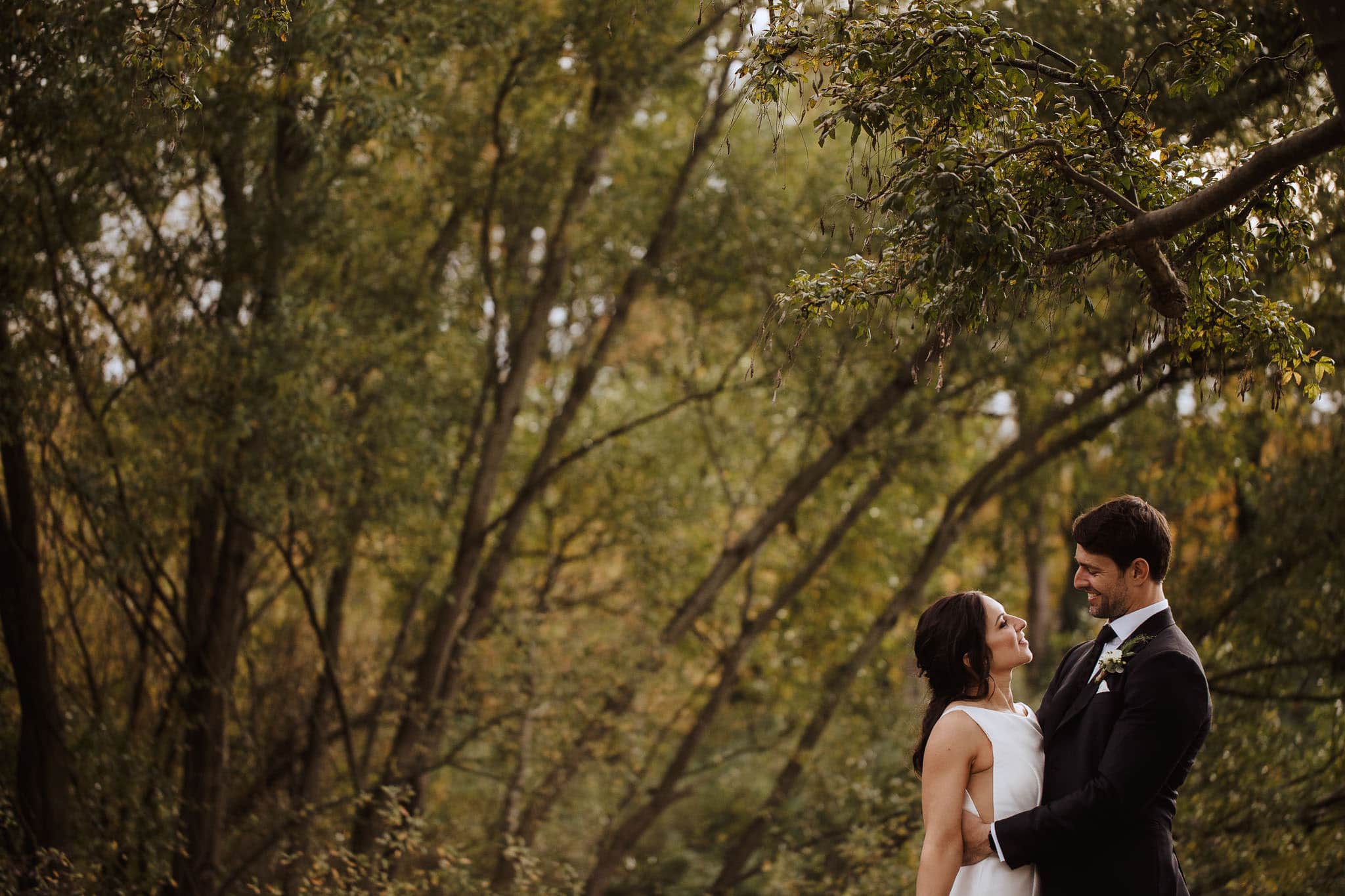 bride and groom natural light portrait at The West Mill