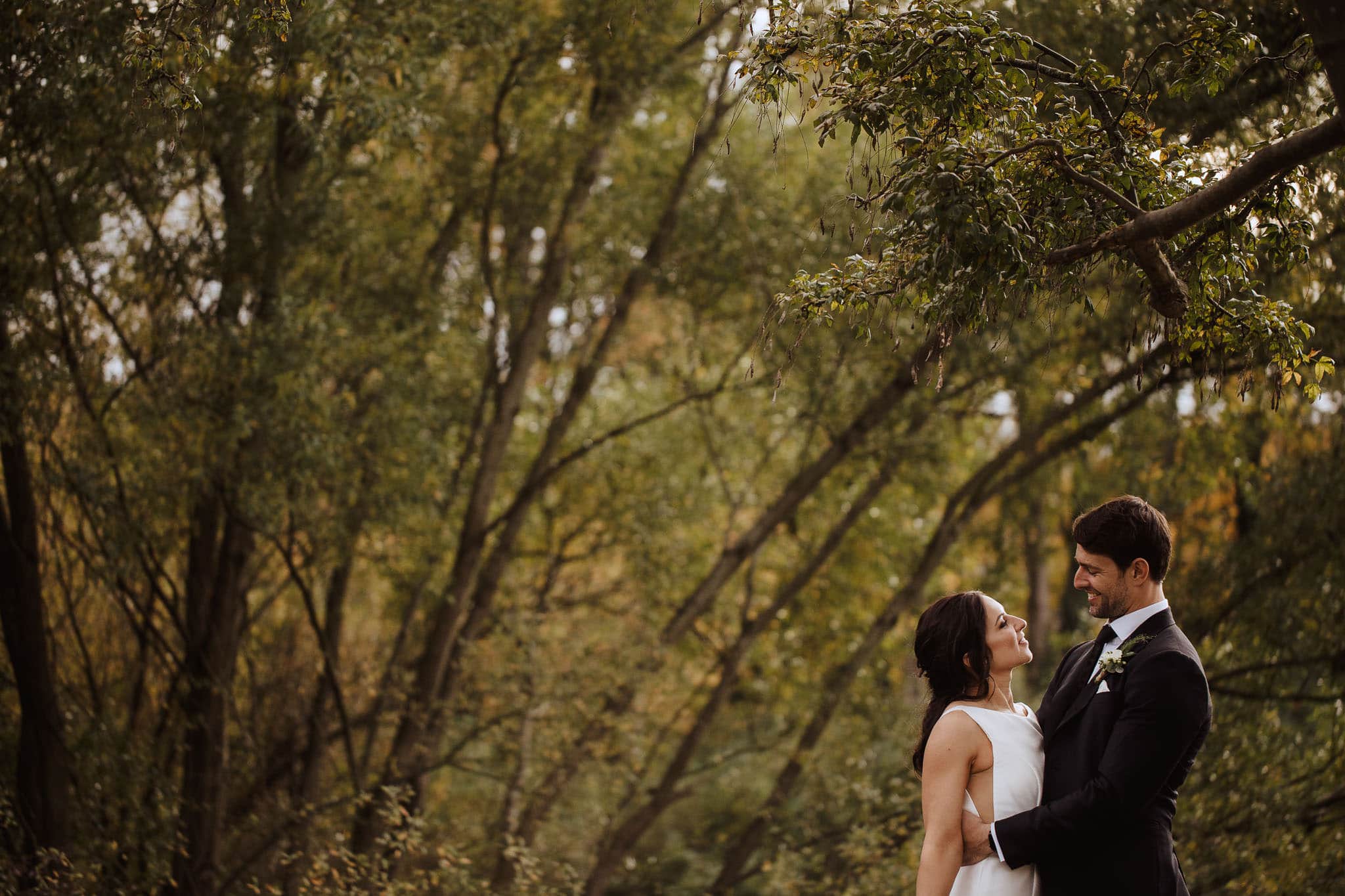 bride and groom natural light portrait at The West Mill