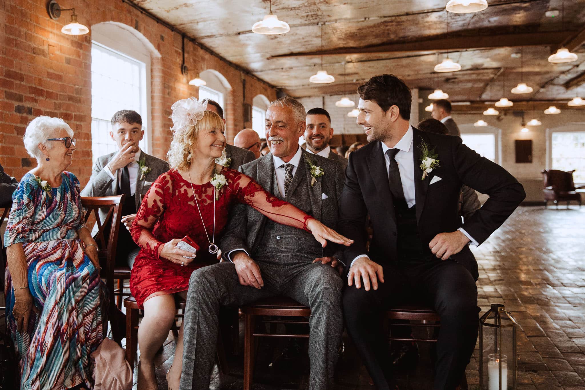 groom waiting for bride at The West Mill, Derby Wedding Venue